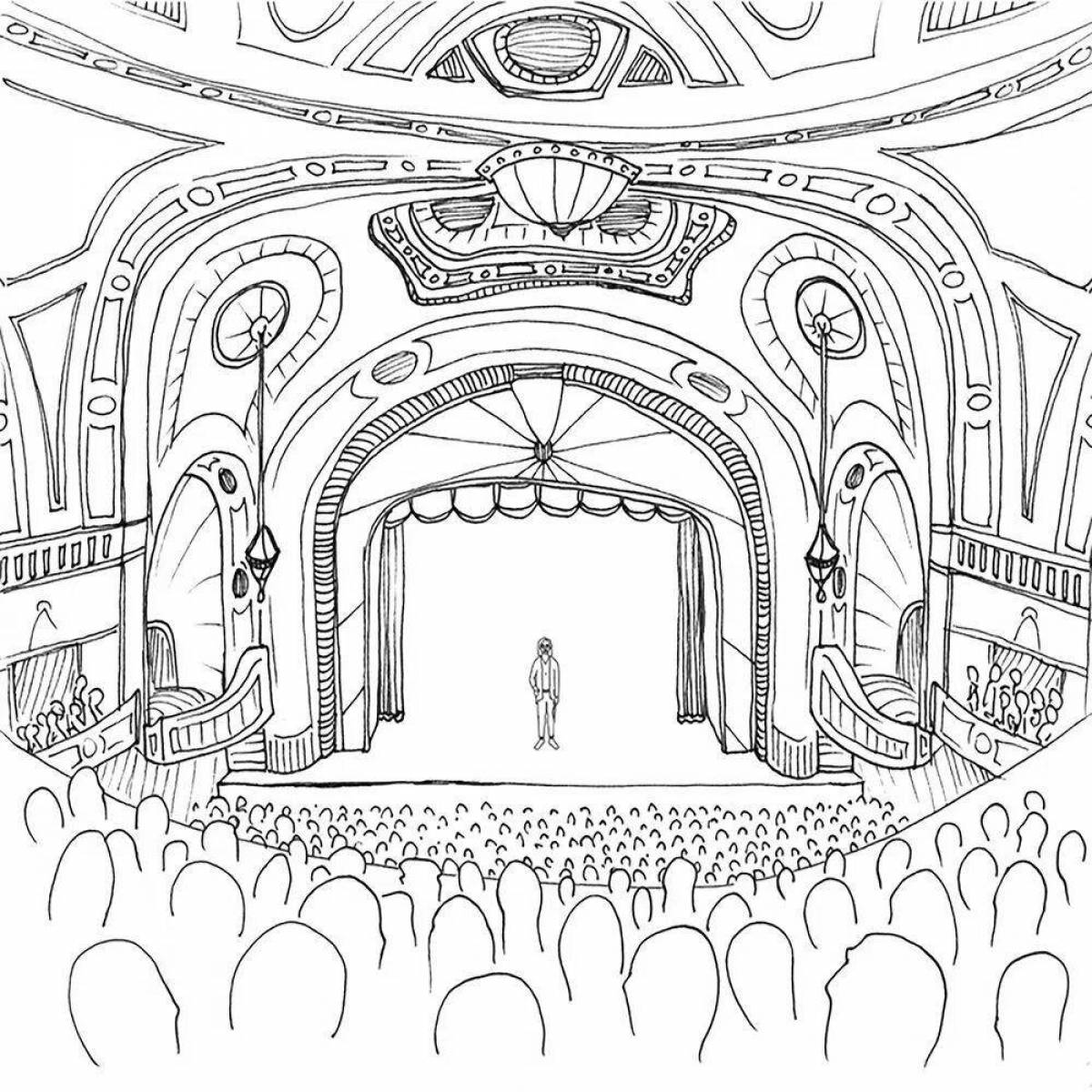 Playful theater performer coloring page
