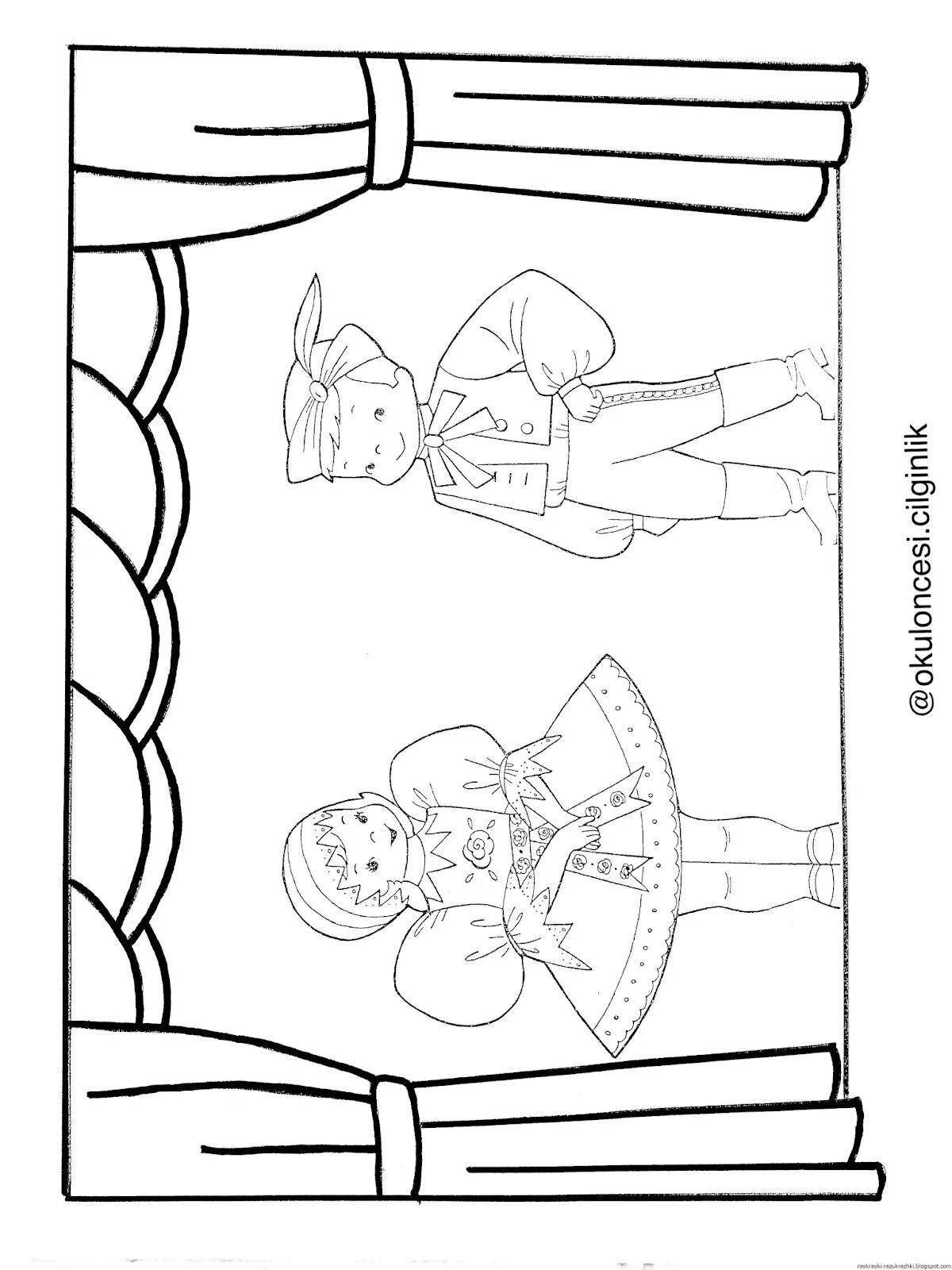 Coloring page charming theater performer