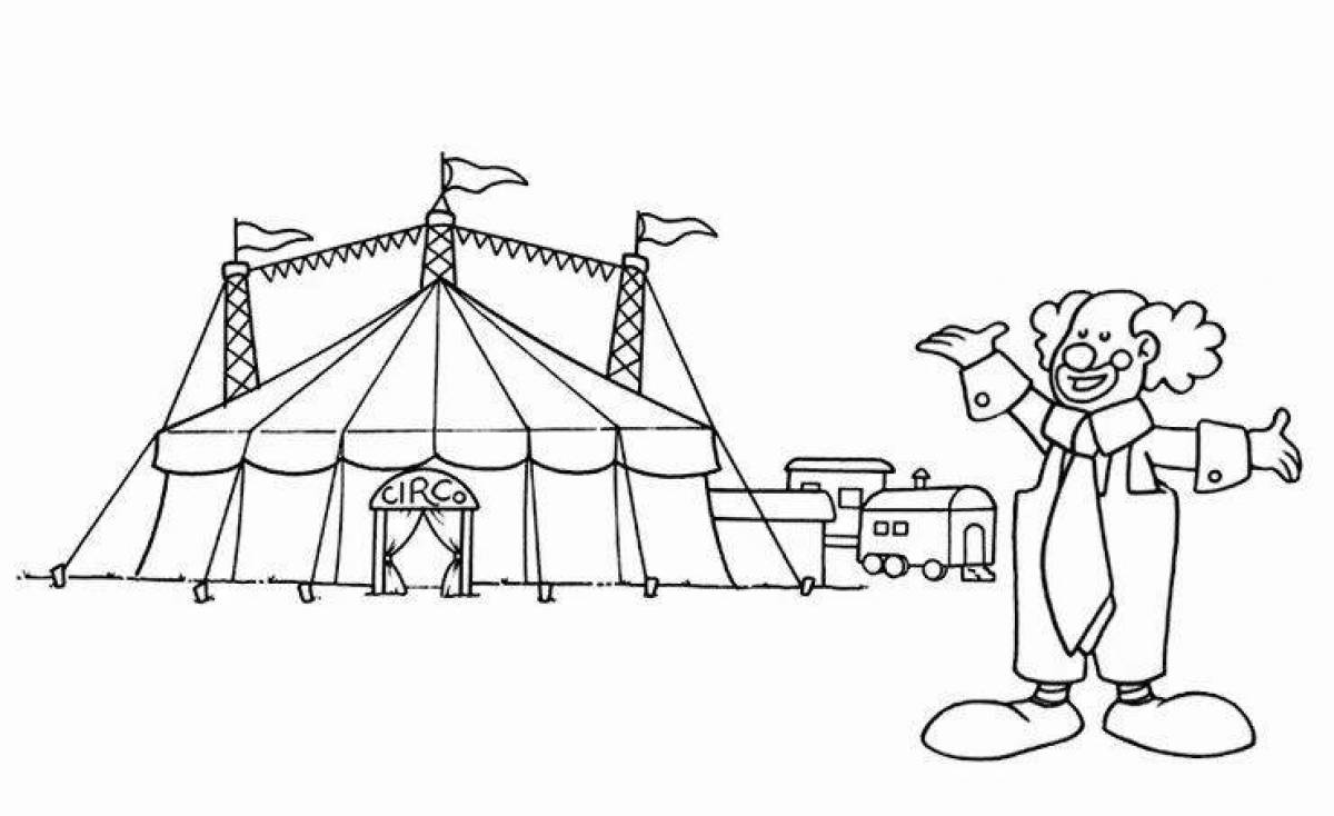 Coloring page freaky theater performer