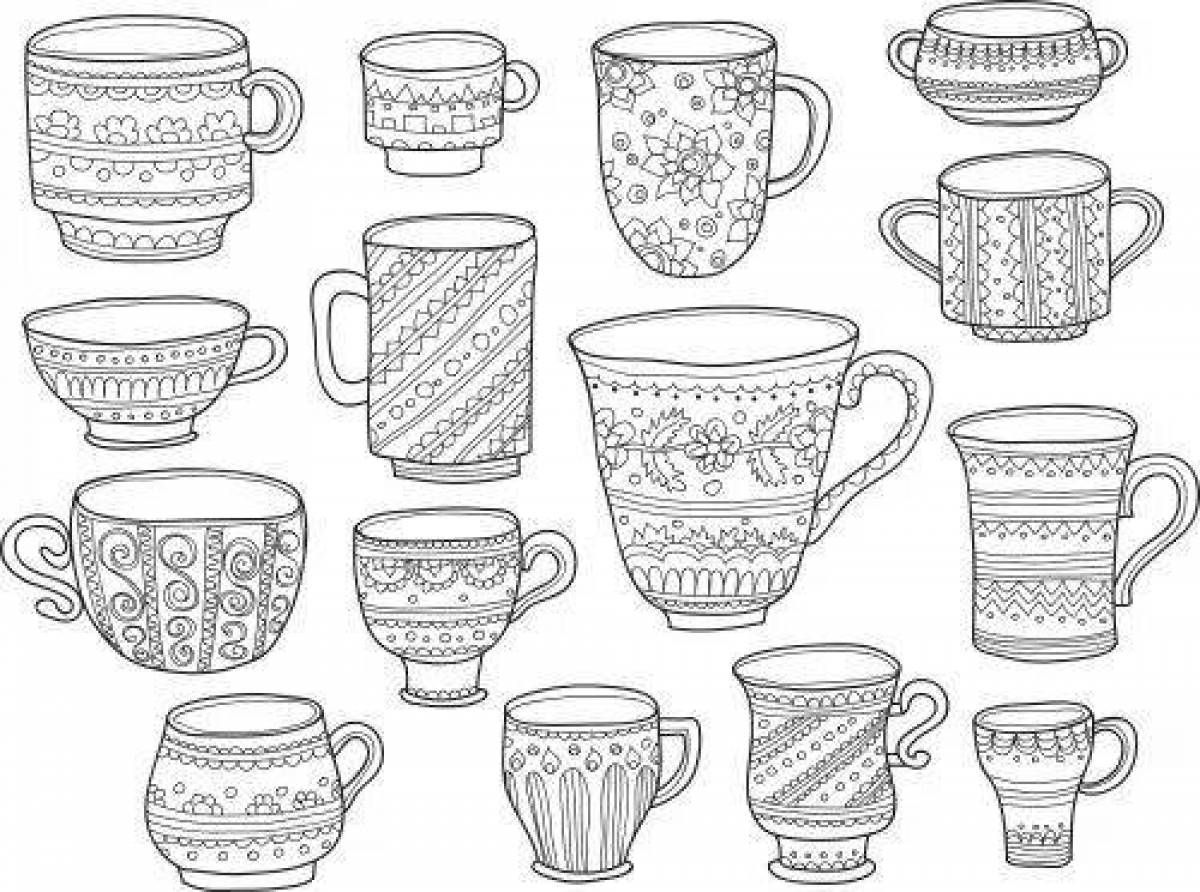 Colorful fixed price mug coloring page