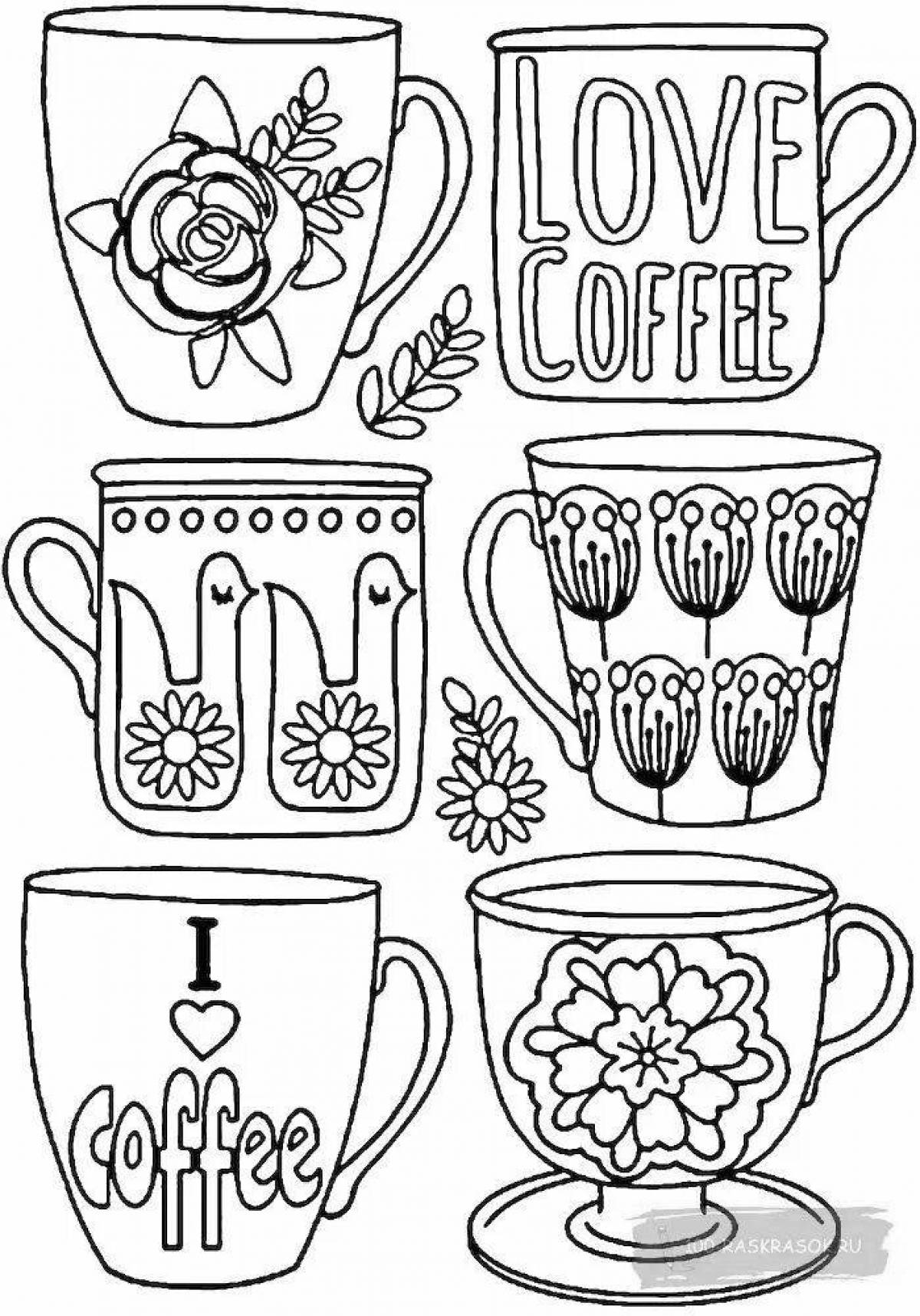 Coloring book stylish mug with a fixed price