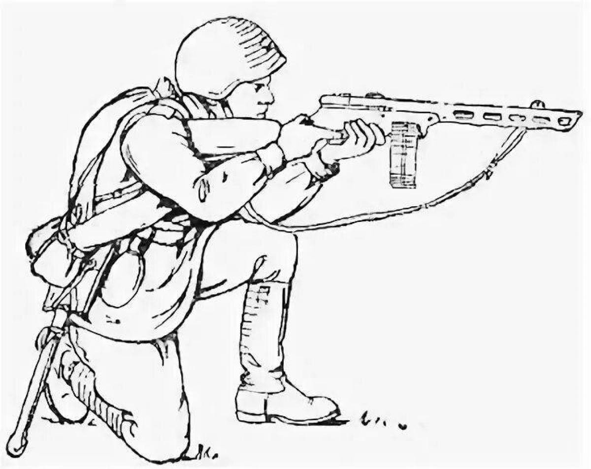 Soldier with machine gun #11