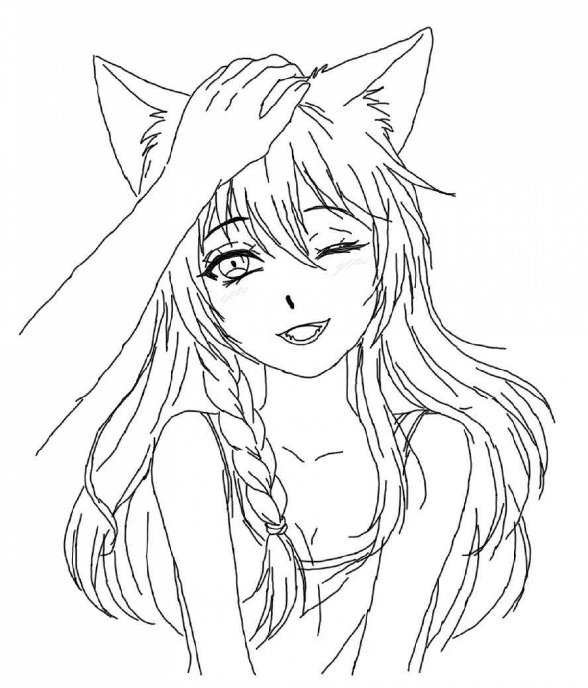 Photo Fun coloring girl with ears