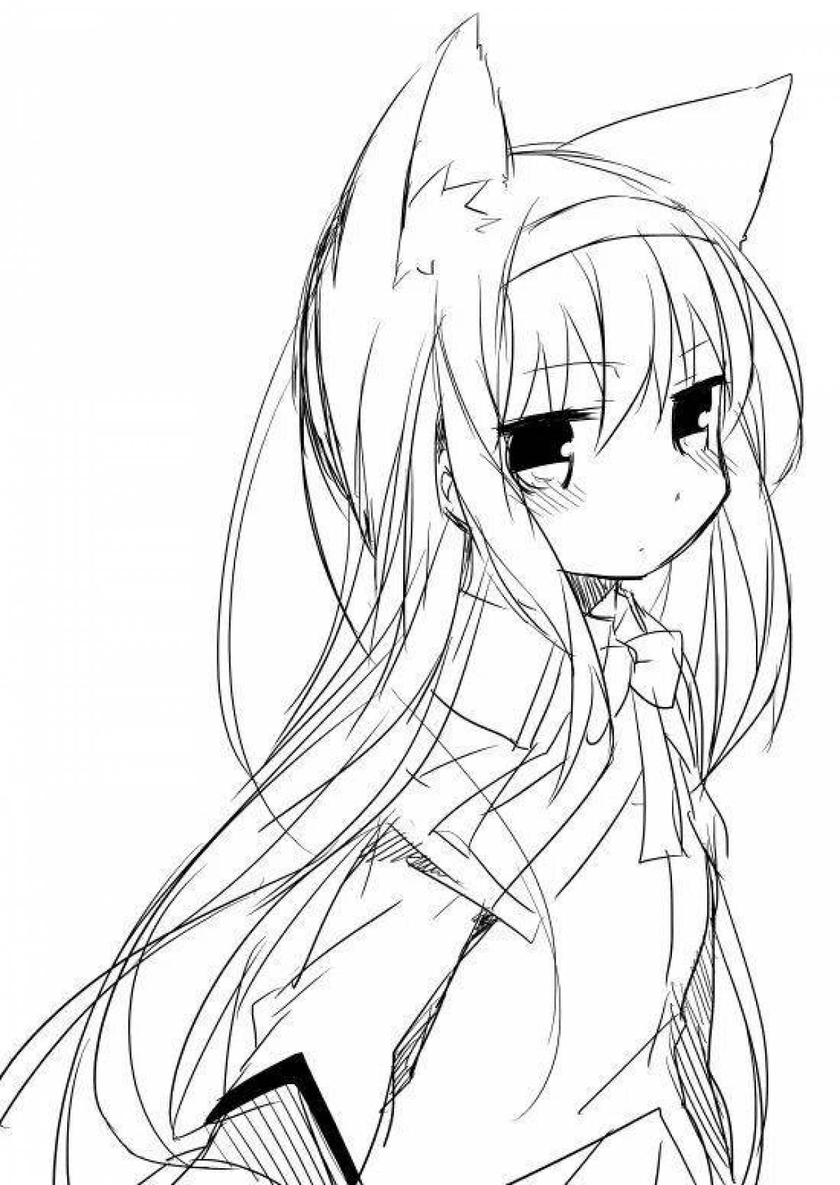 Photo Charming coloring girl with ears