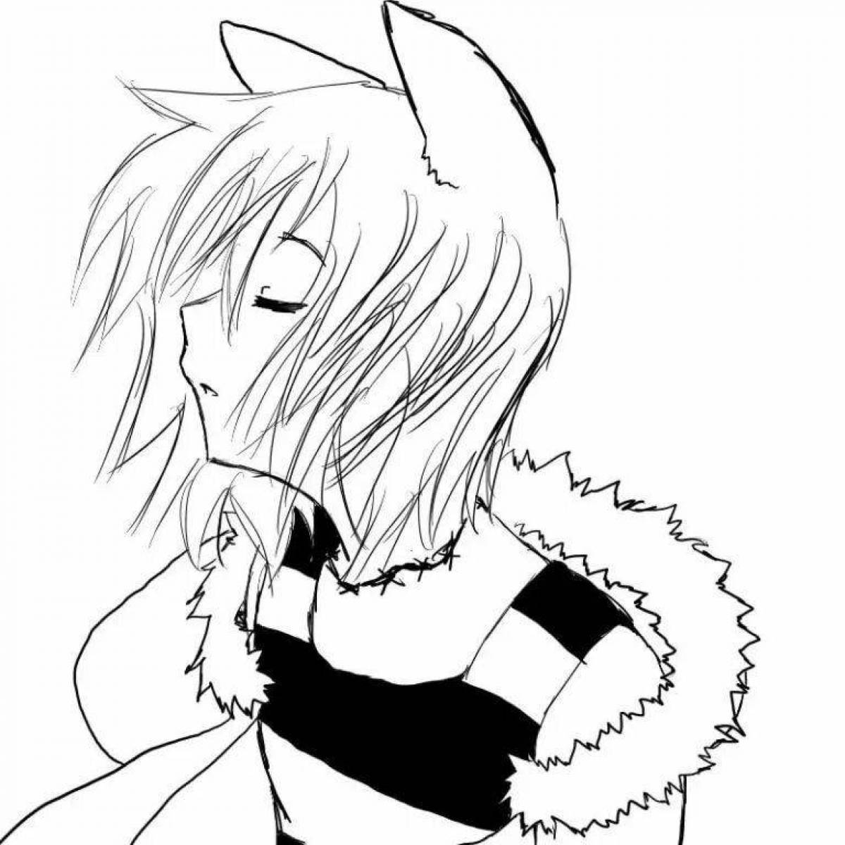 Photo Bright coloring girl with ears