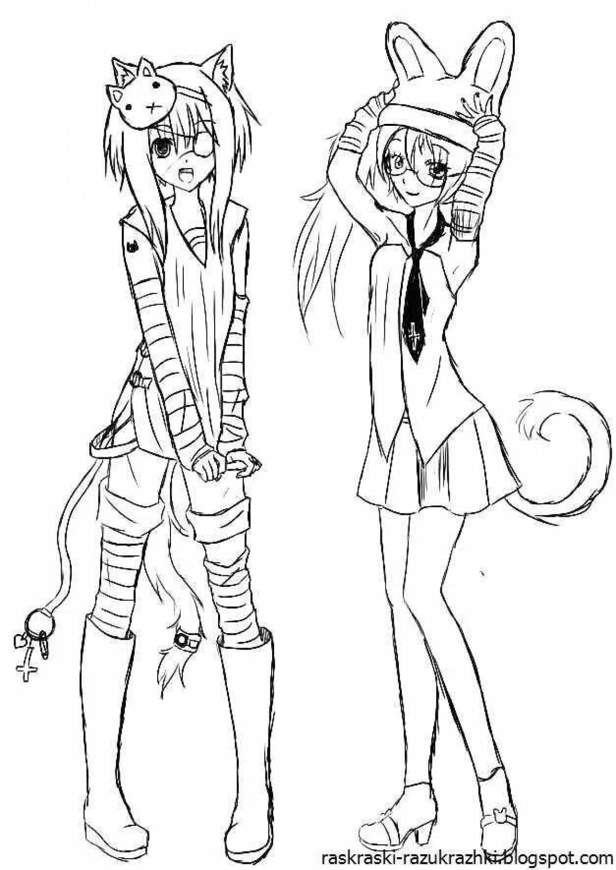 Photo Bright coloring girl with ears