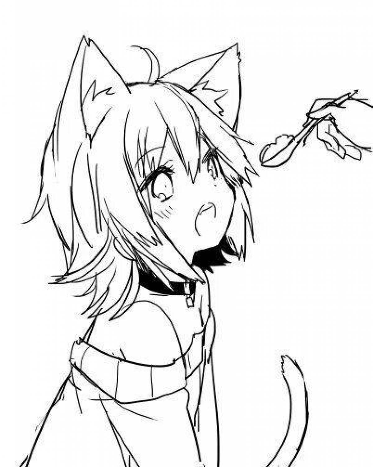 Photo Cute coloring girl with ears