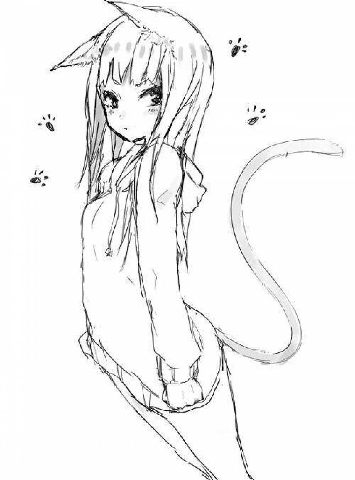 Photo Fancy coloring girl with ears