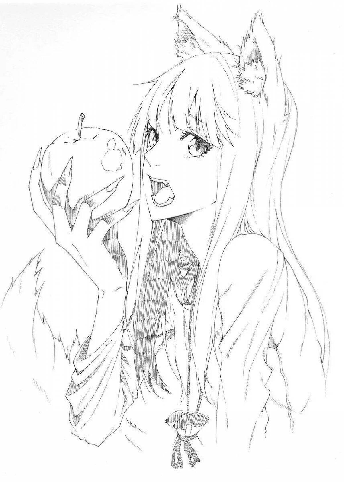 Photo Elegant coloring girl with ears