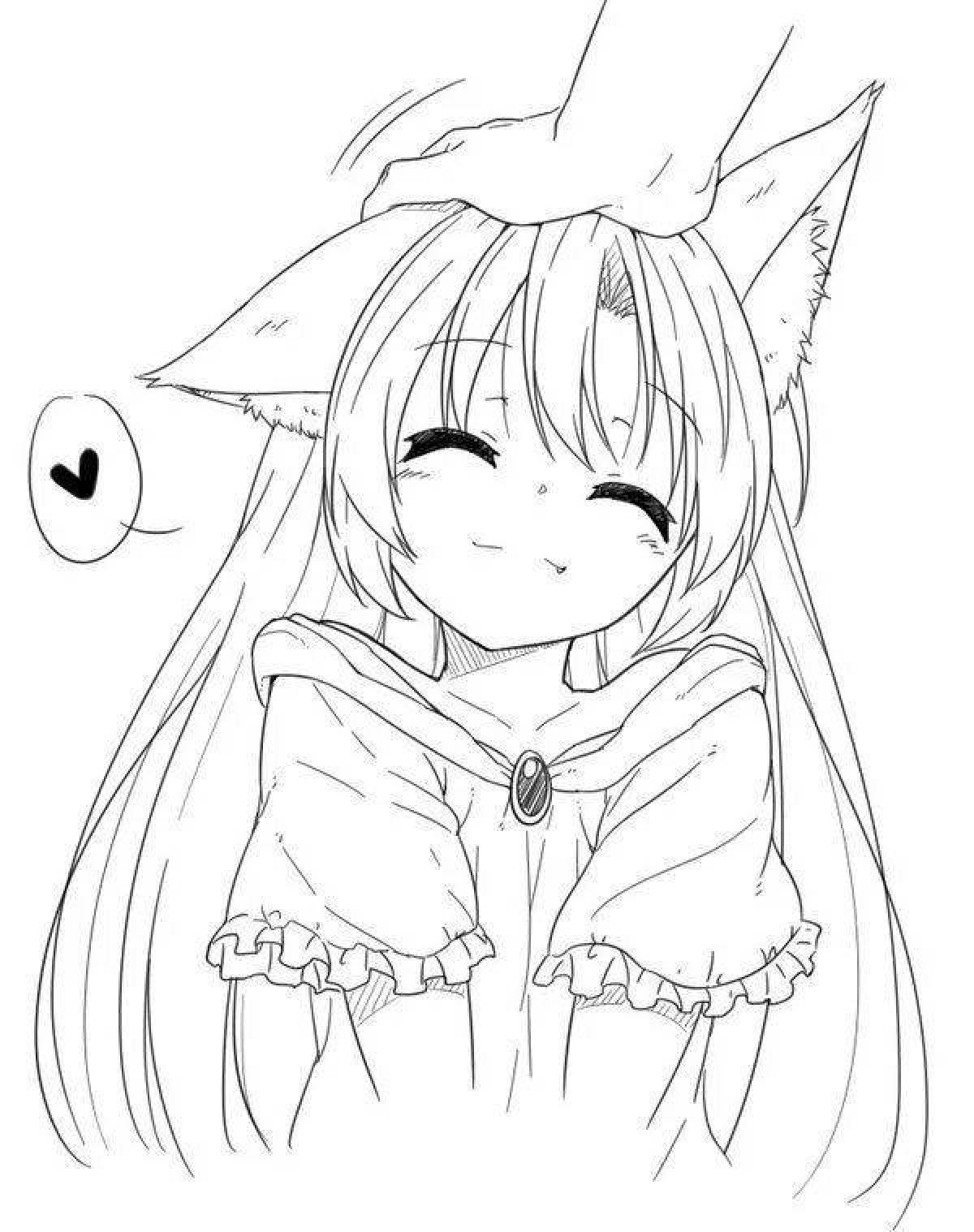 Photo Humorous coloring girl with ears