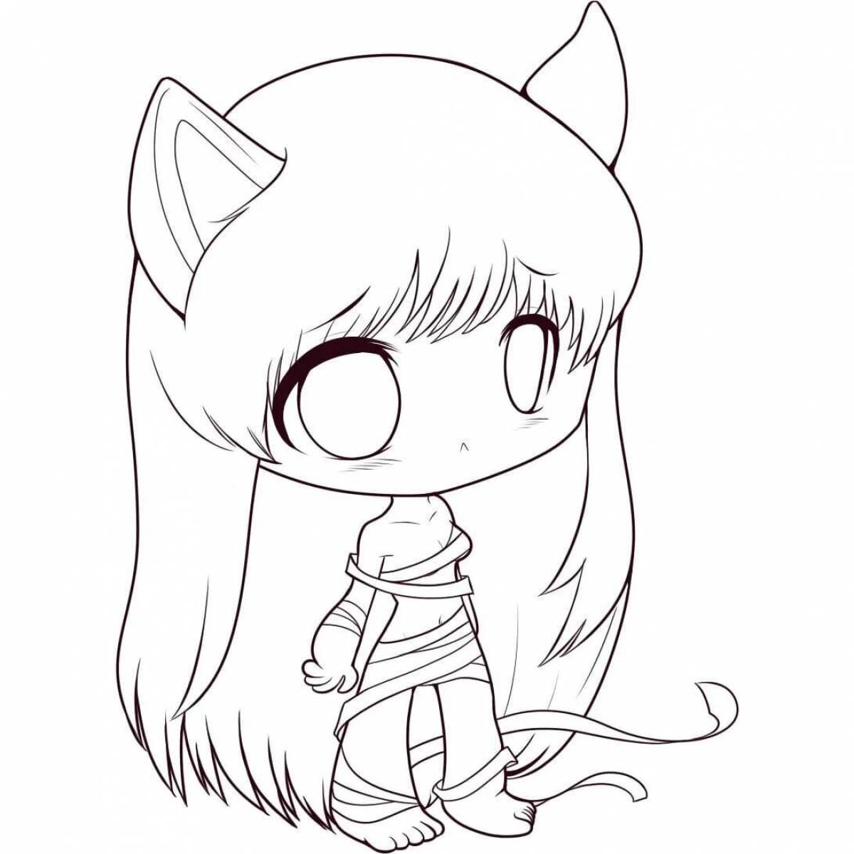 Live coloring girl with ears