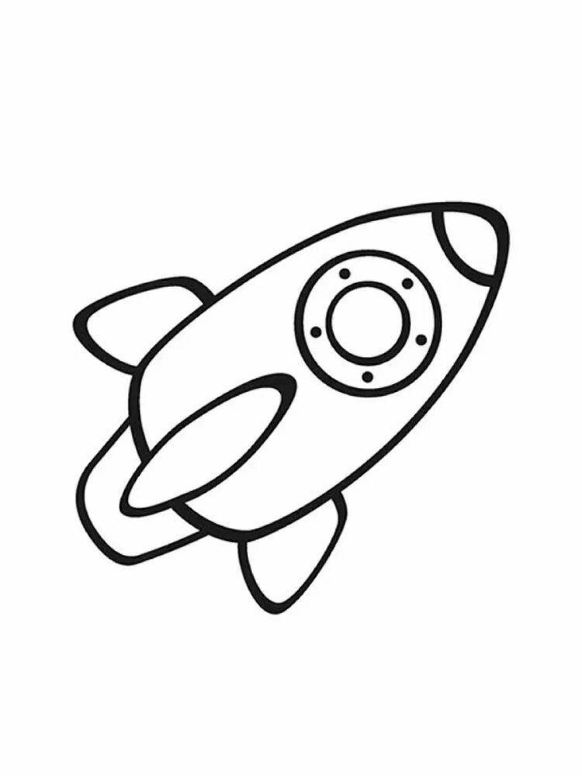 Colorful rocket coloring book for kids
