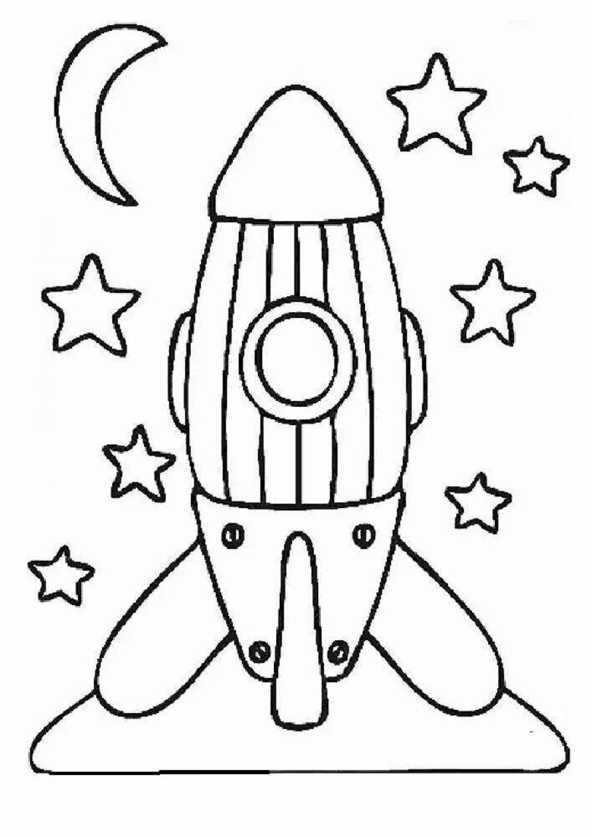 Fun rocket coloring for kids