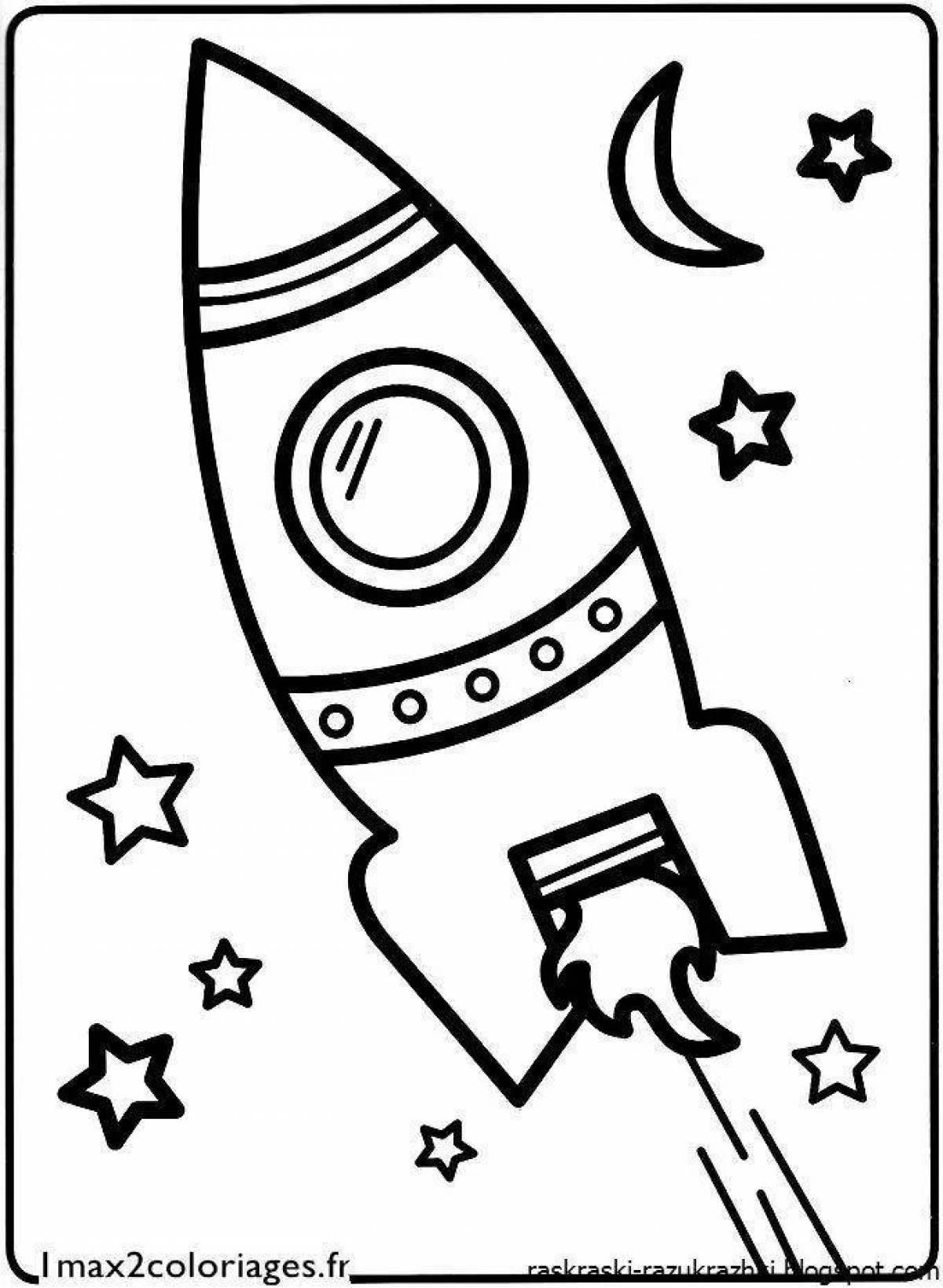 Joyful rocket coloring book for kids