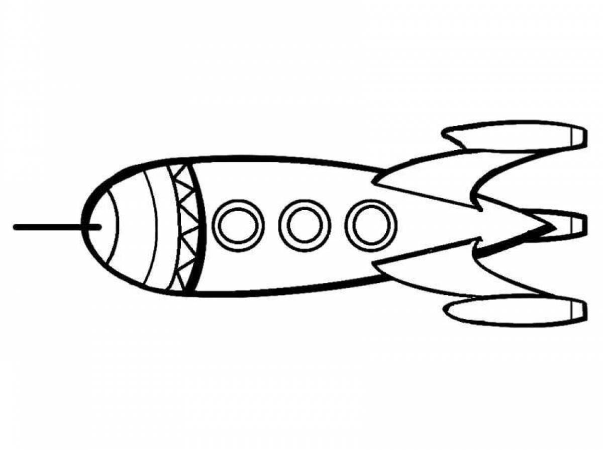 Cute rocket coloring book for kids