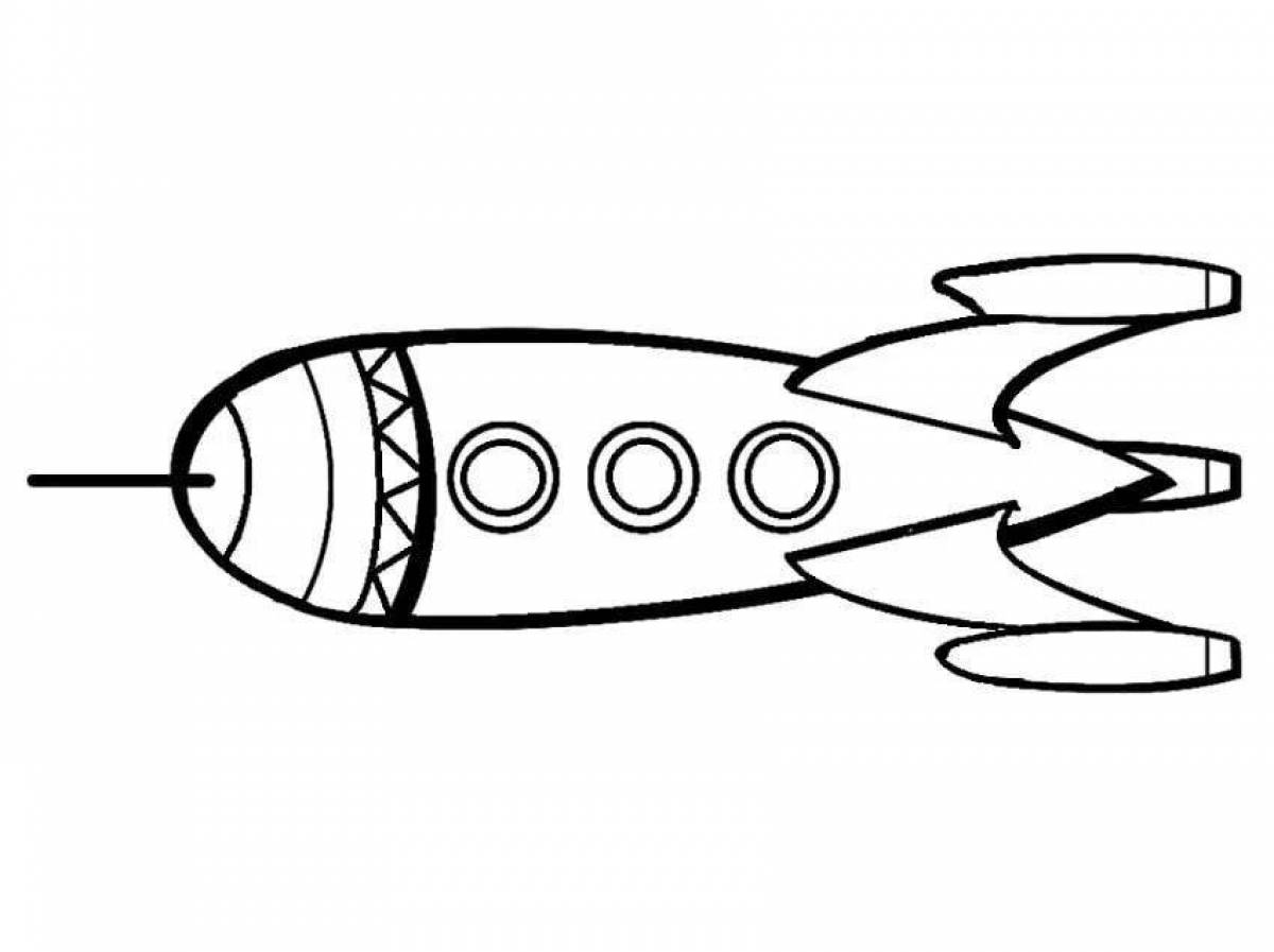 Симпатичная ракета-раскраска для детей