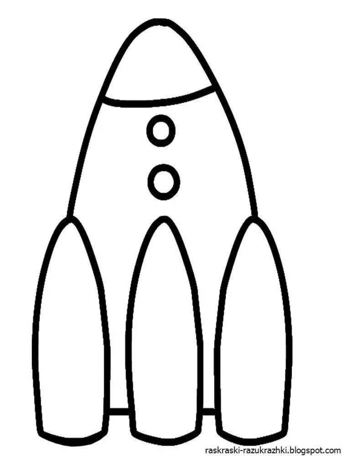 Чудесная ракета-раскраска для детей