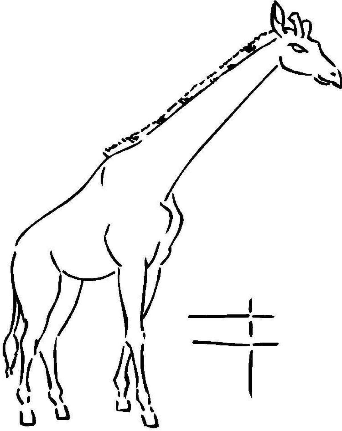 Coloring page playful giraffe