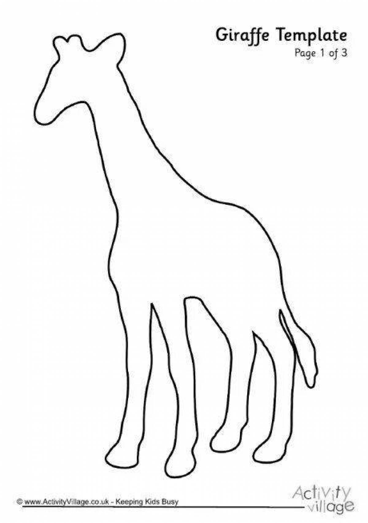 Раскраска радостный жираф