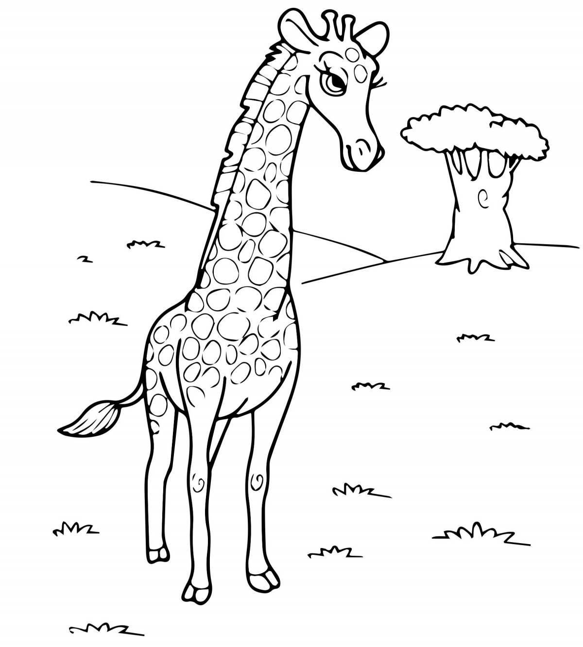 Cute giraffe coloring page