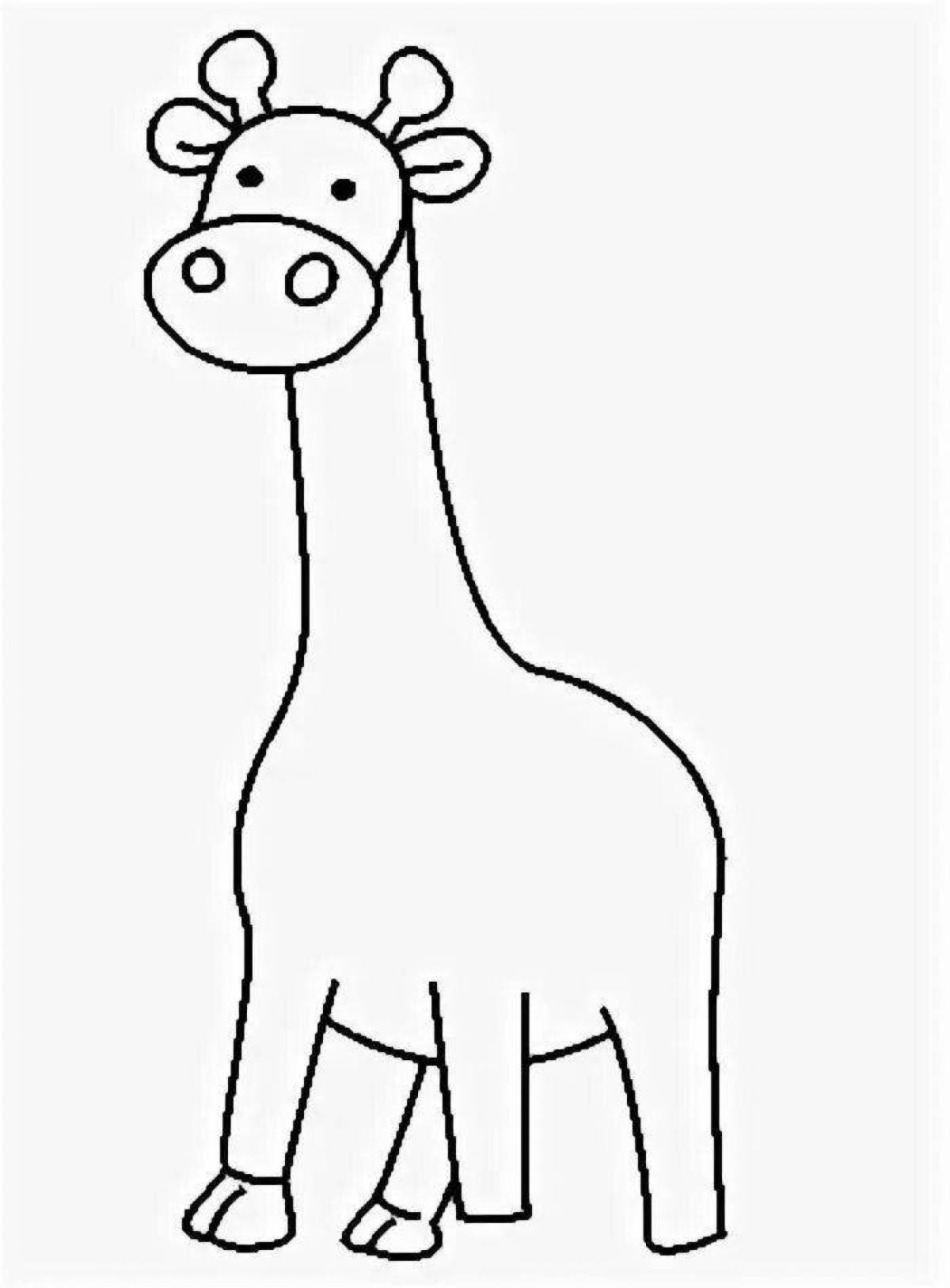 Восхитительная страница раскраски жирафа