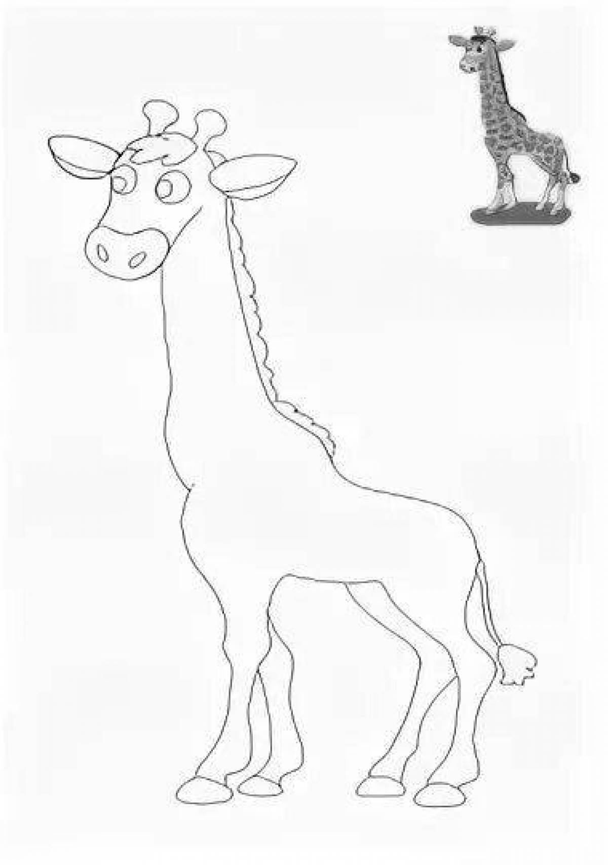 Adorable giraffe coloring page