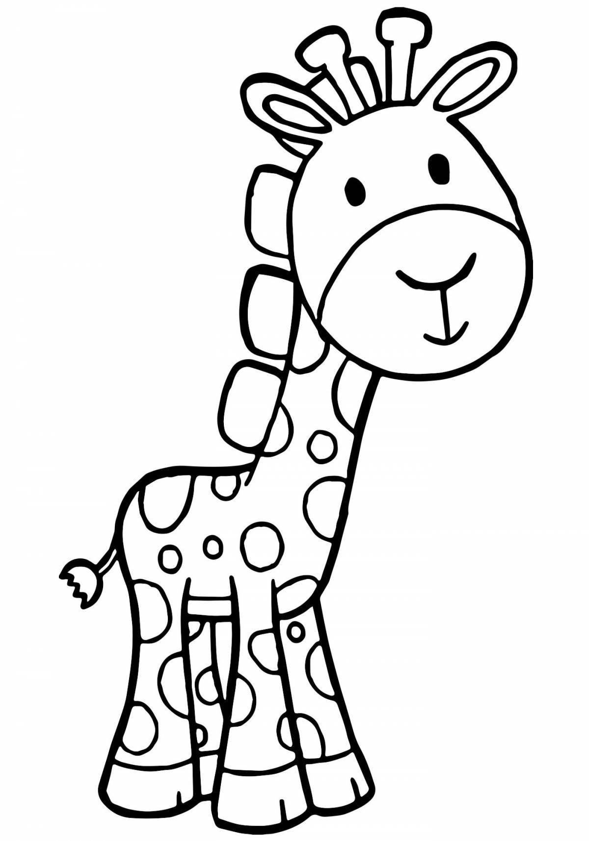Coloring page energetic giraffe