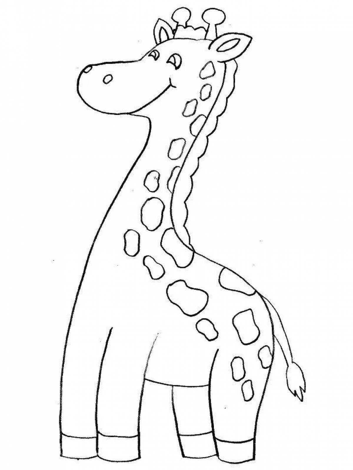 Glowing giraffe coloring page