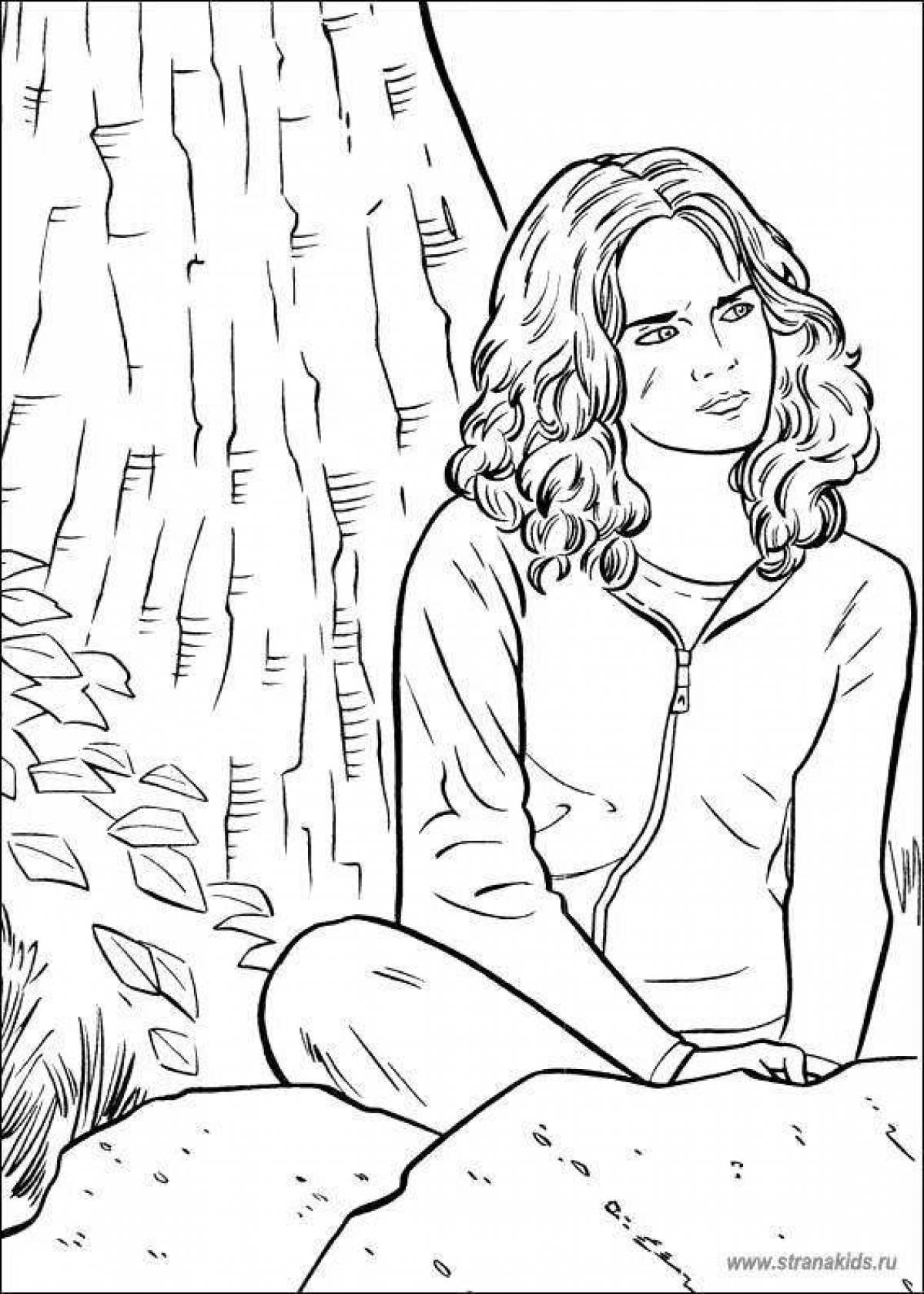 Awesome coloring harry potter hermione