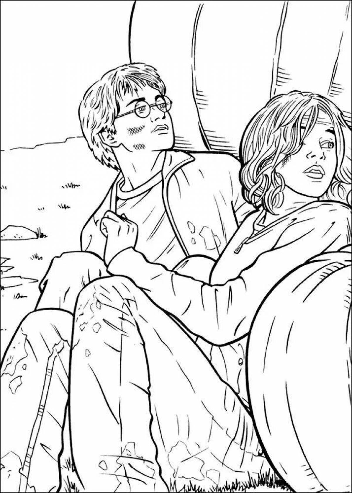 Amazing coloring harry potter hermione