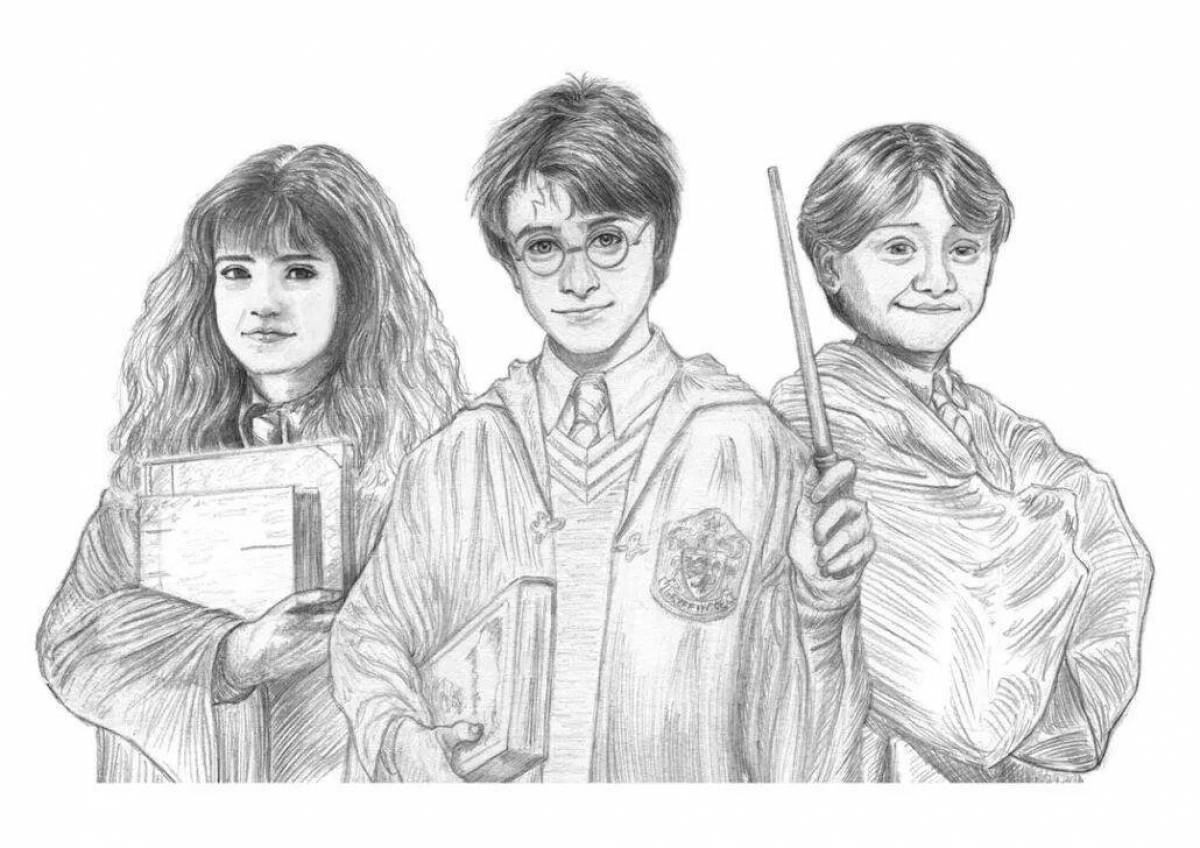 Violent coloring harry potter hermione