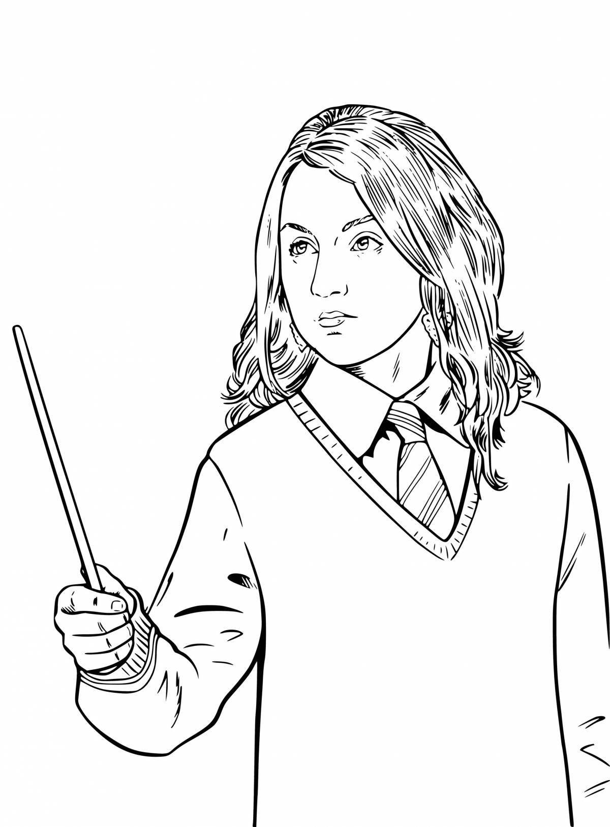 Colourful coloring harry potter hermione