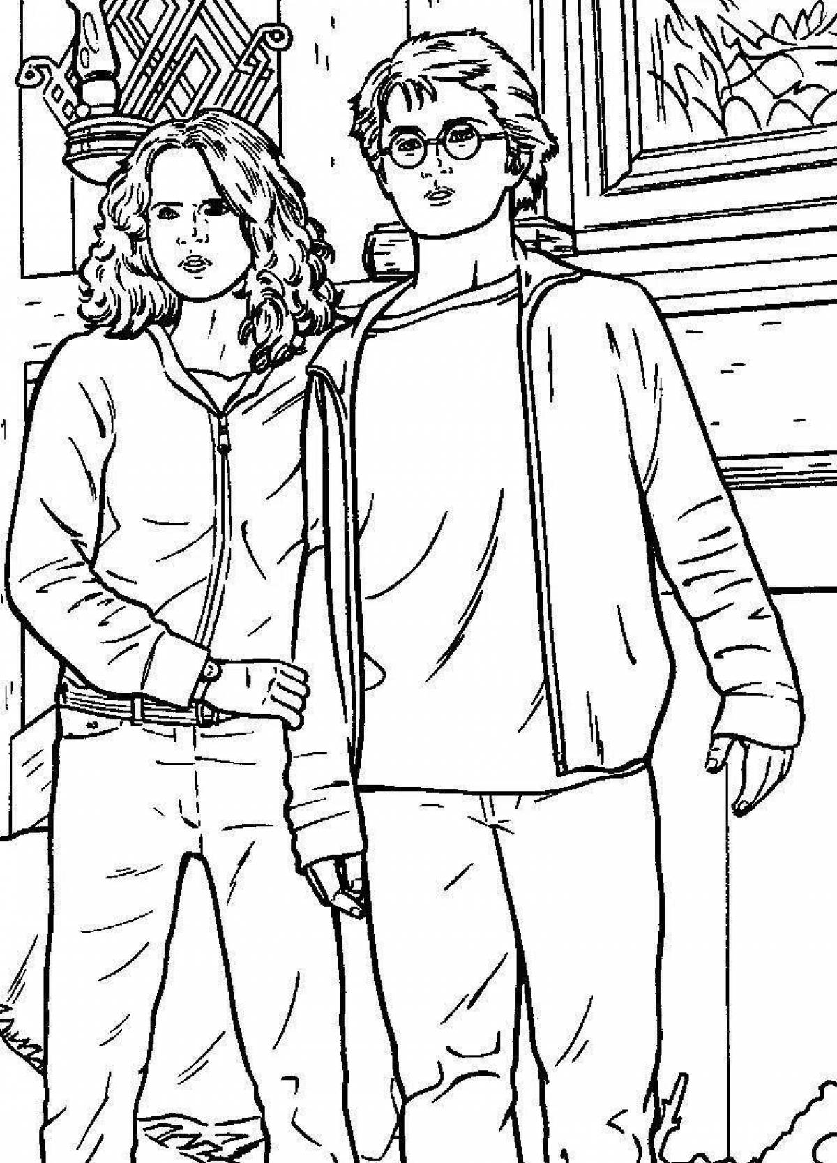 Playful coloring harry potter hermione