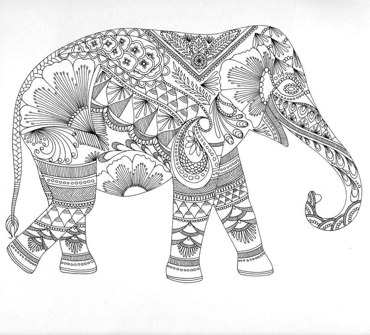 Colorful animal coloring page with pattern