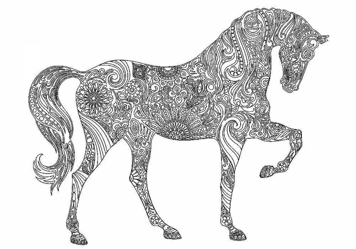 Coloring book with striking animal pattern
