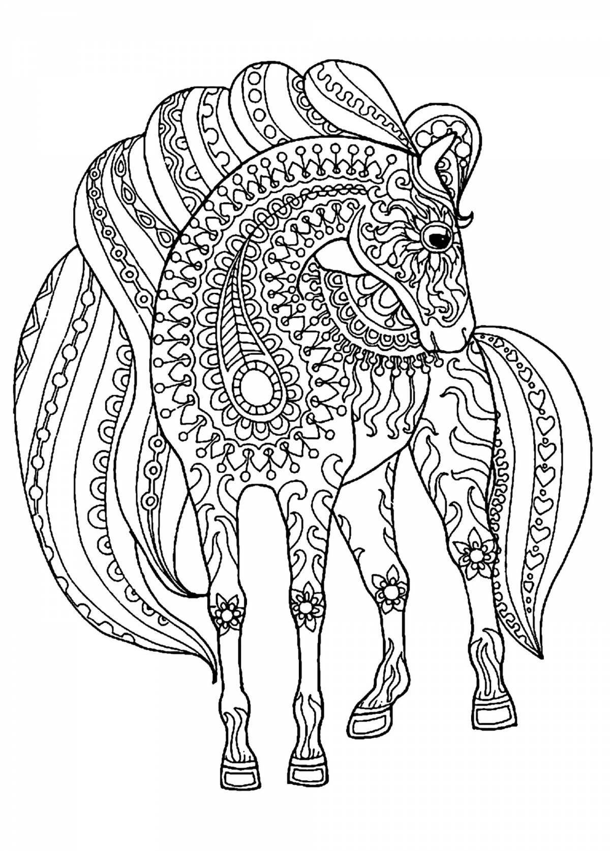 Detailed animal coloring with pattern