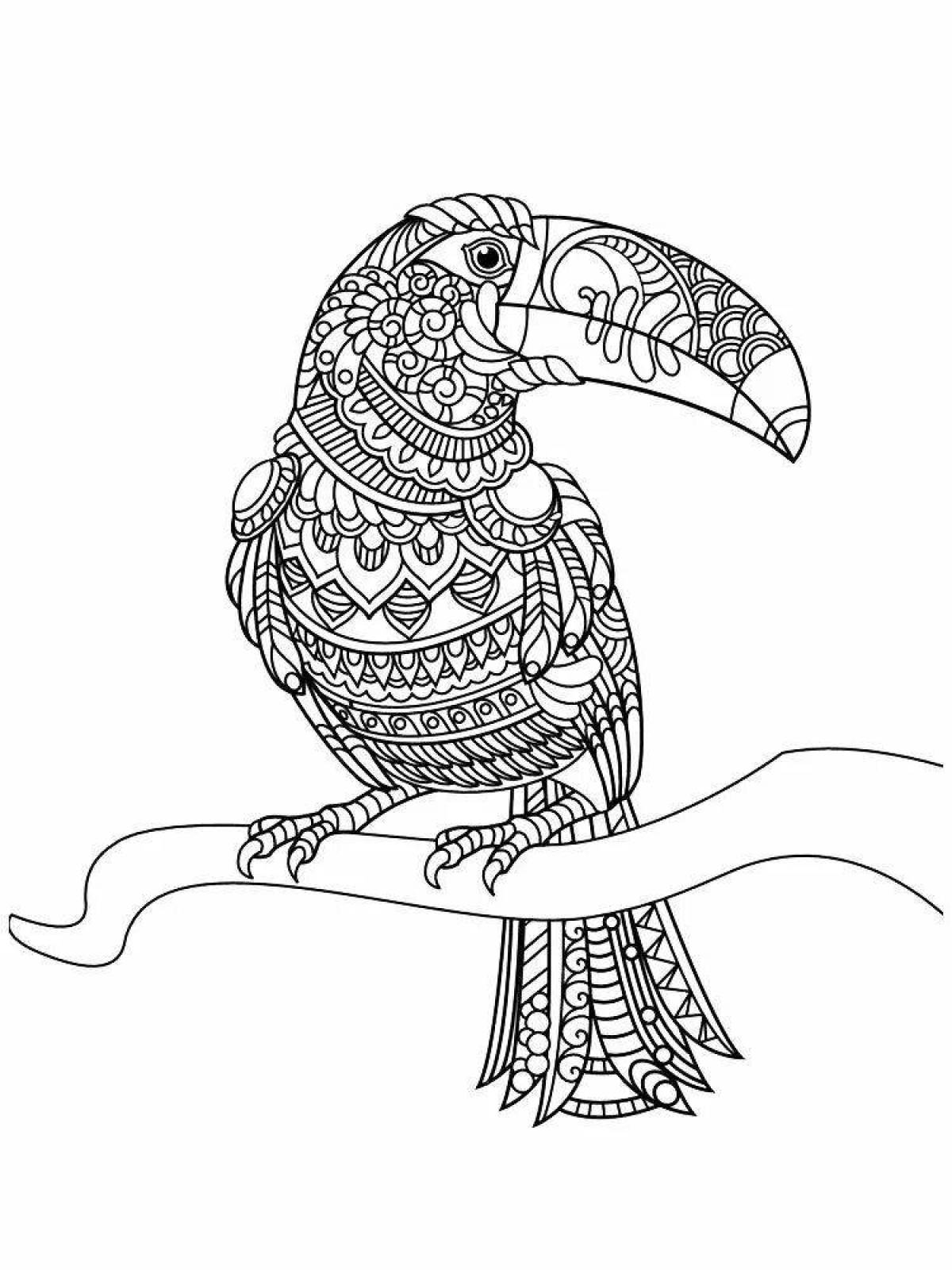 Fancy patterned animal coloring pages