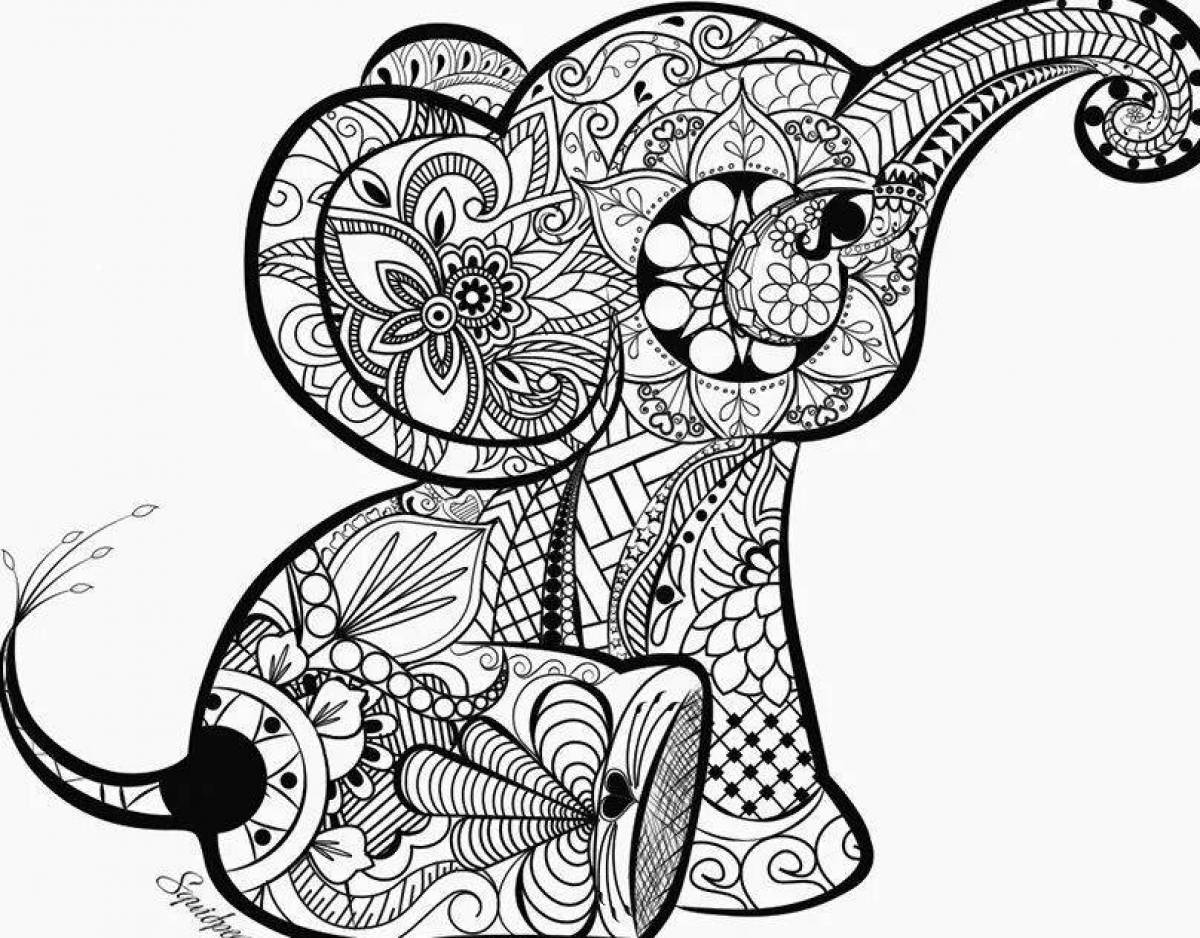 Gorgeous patterned animal coloring book