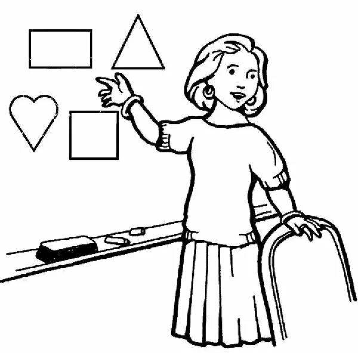 Engaged teacher and student coloring pages