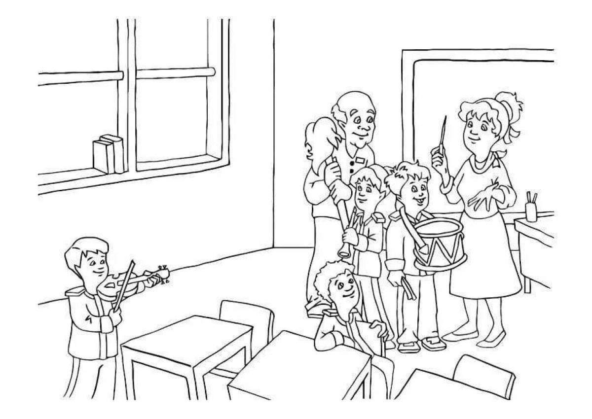 Enchanted teacher and student coloring book