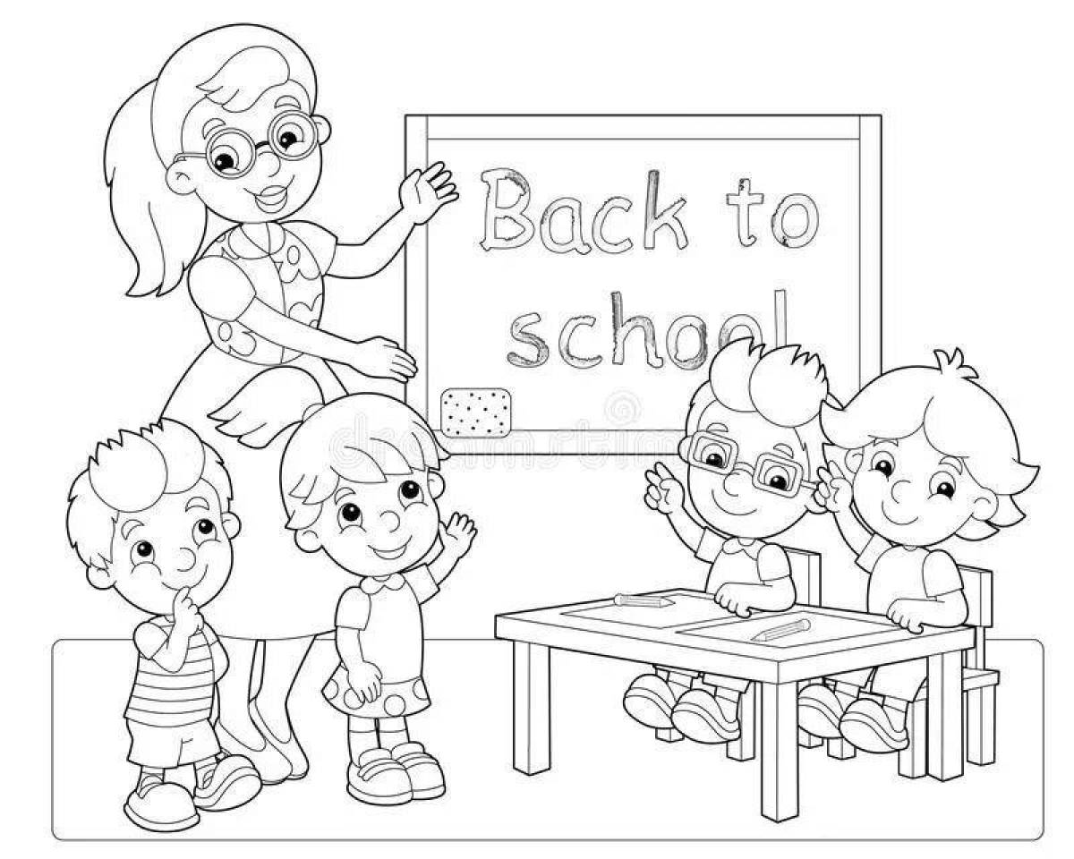 Delightful teacher and student coloring book