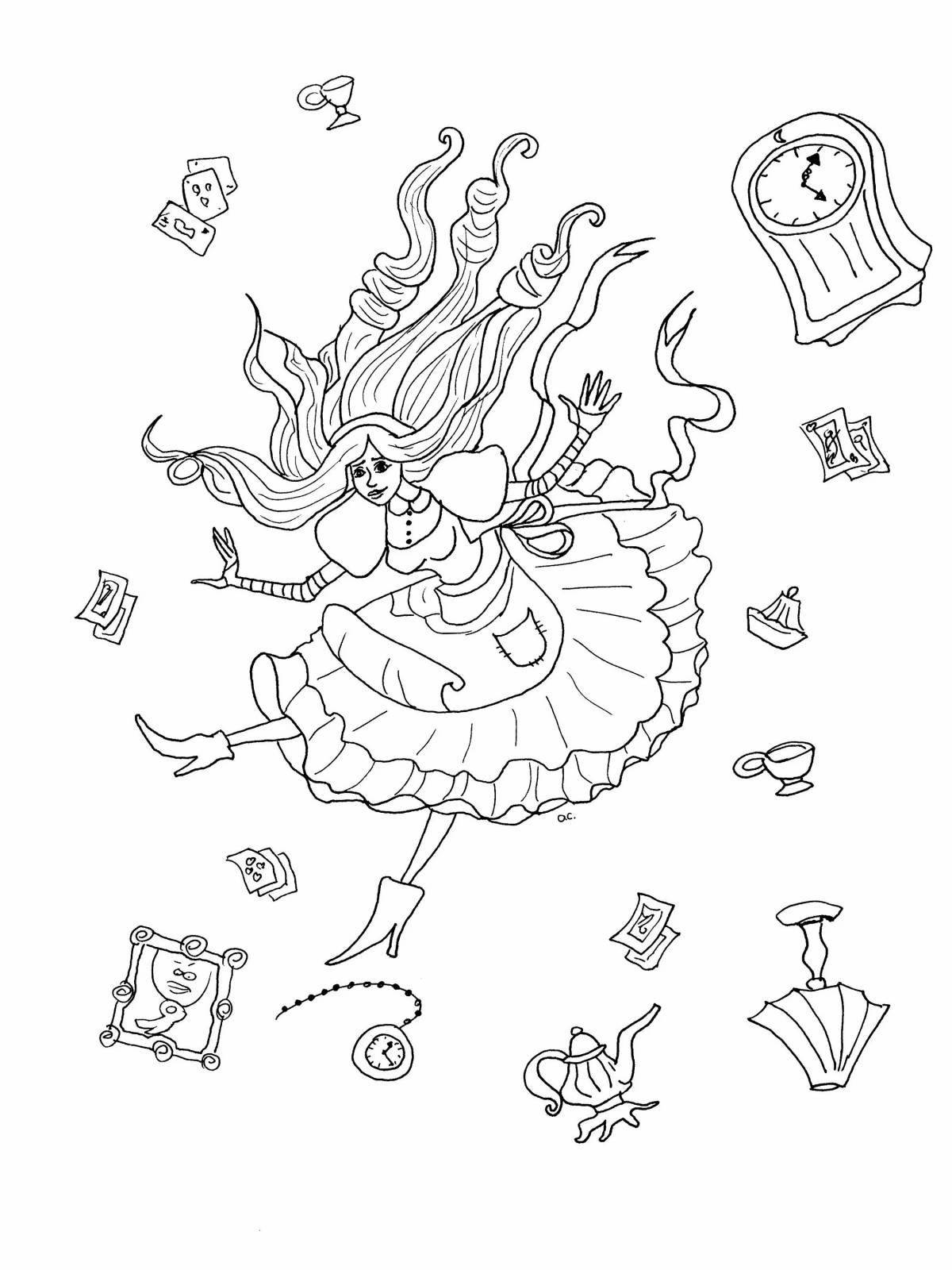Alice Charming in Wonderland coloring page