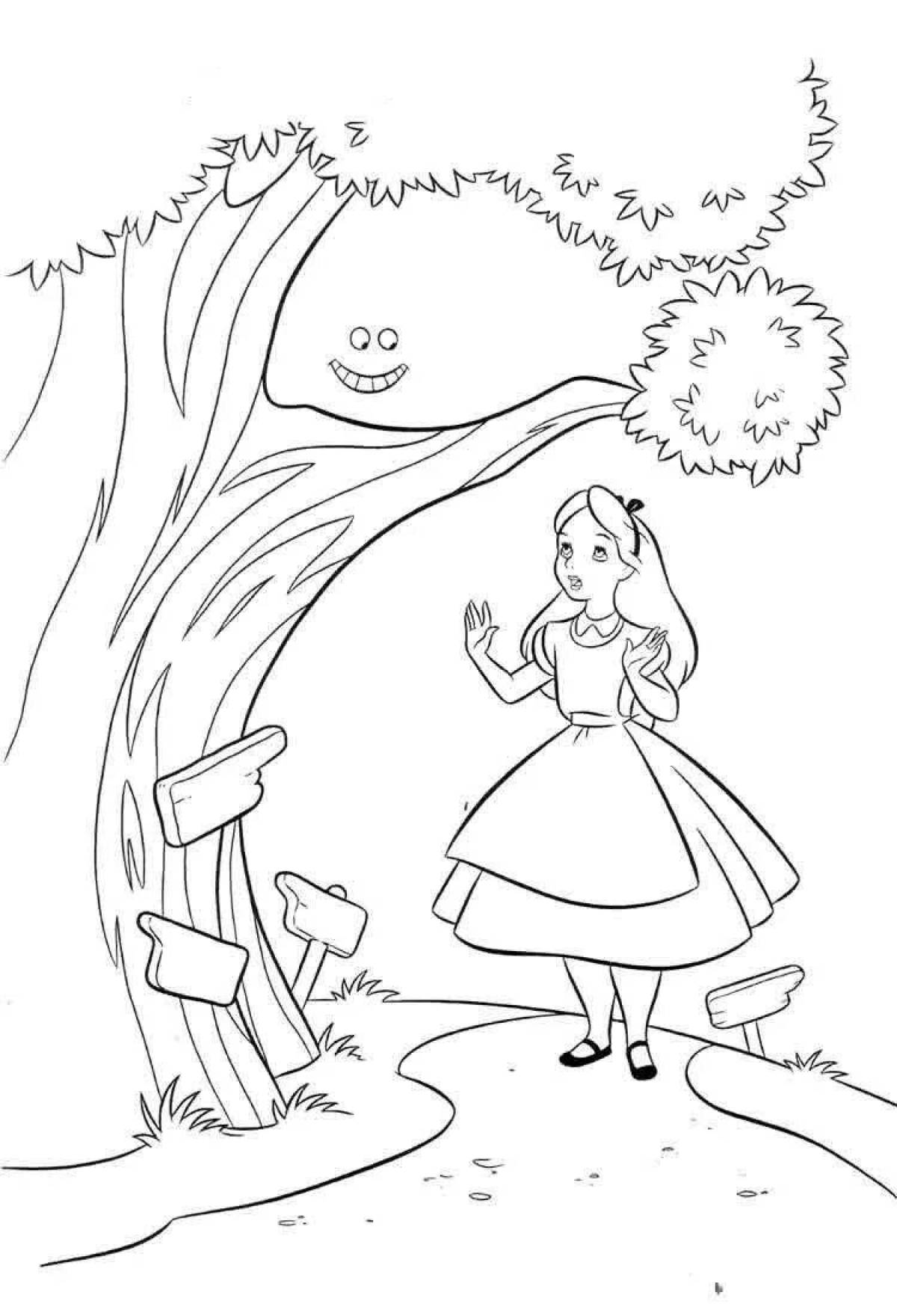Alice in Wonderland funny coloring book