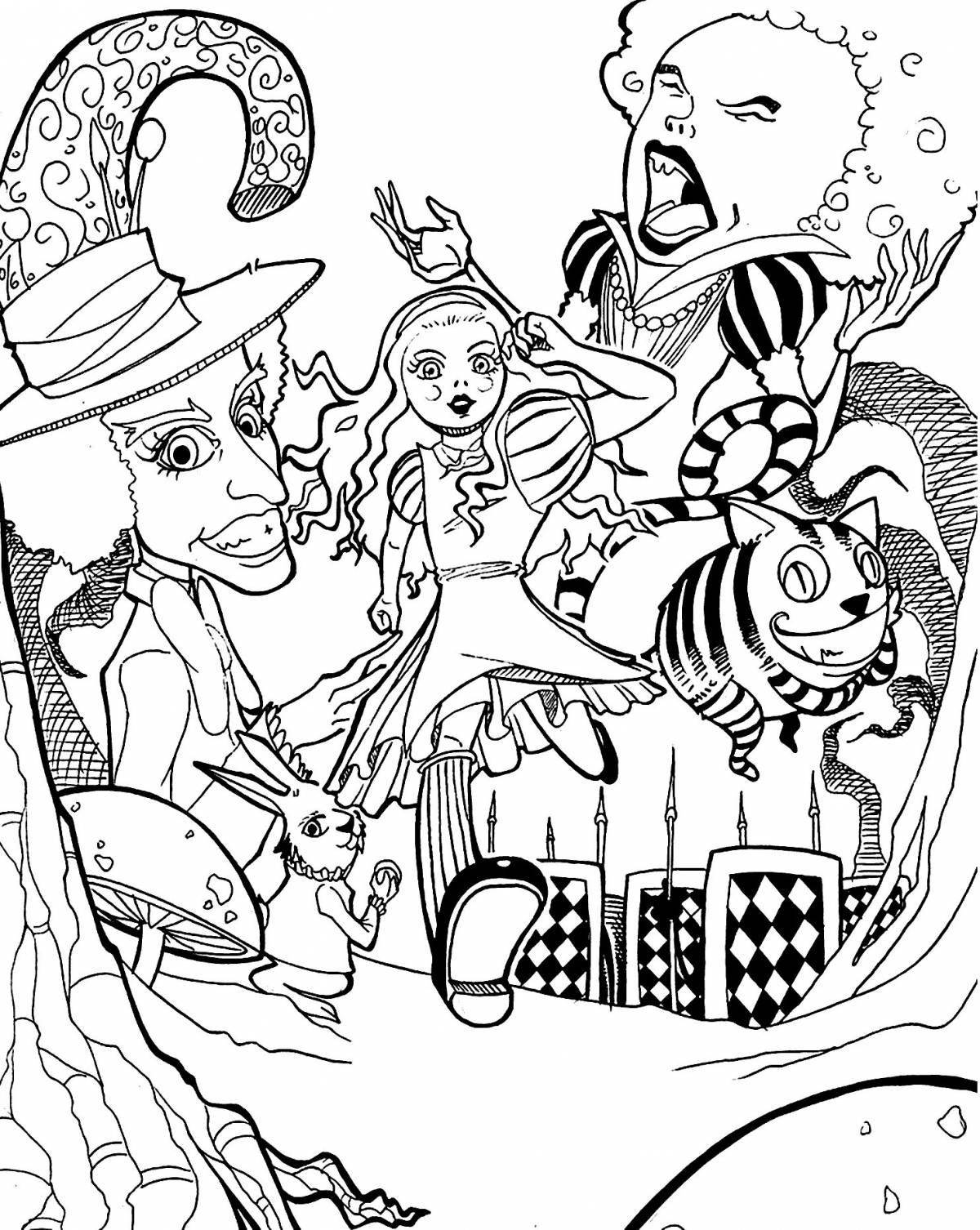 Gorgeous alice in wonderland coloring book