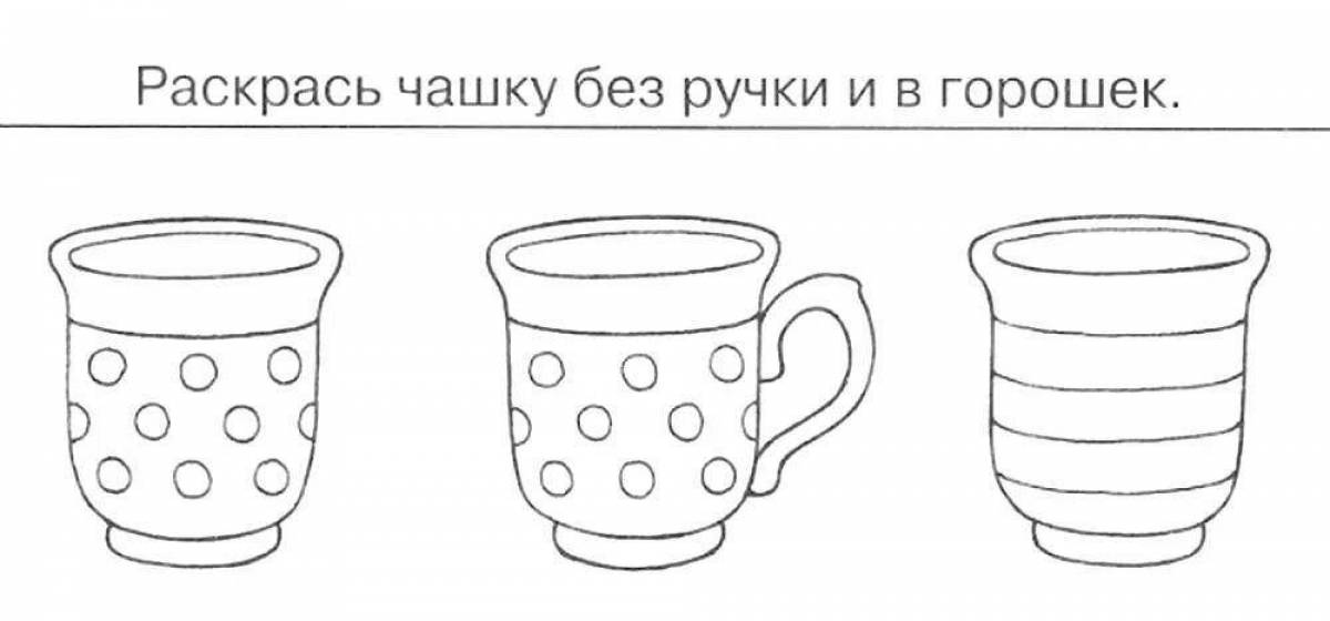 Coloring page festive mugs and cups