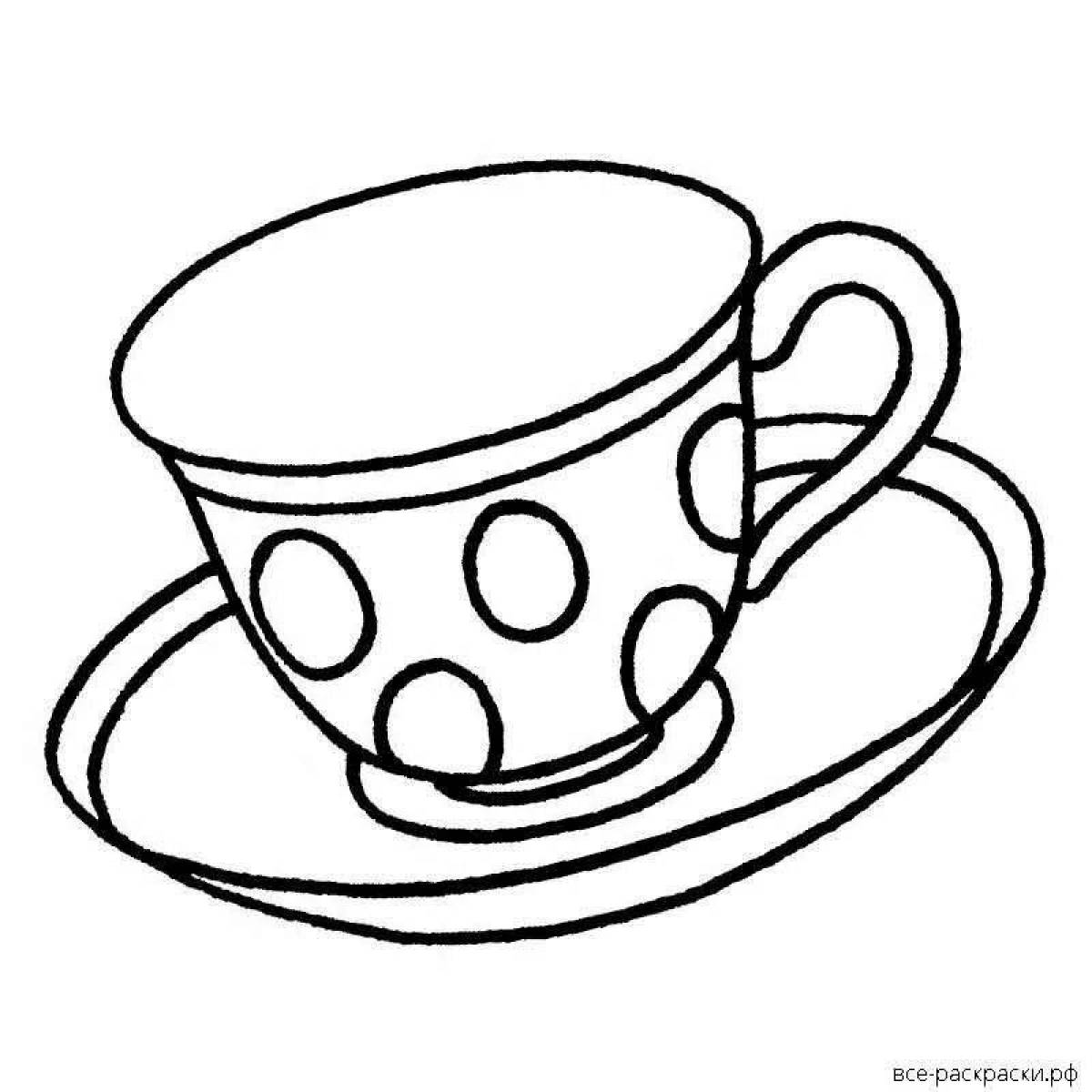 Раскраска светящиеся кружки и чашки