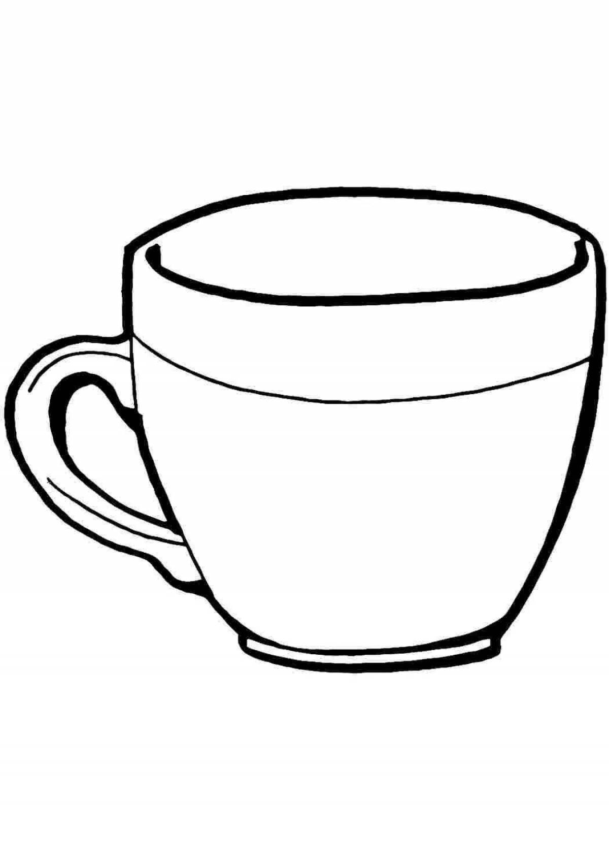 Coloring of sparkling mugs and cups