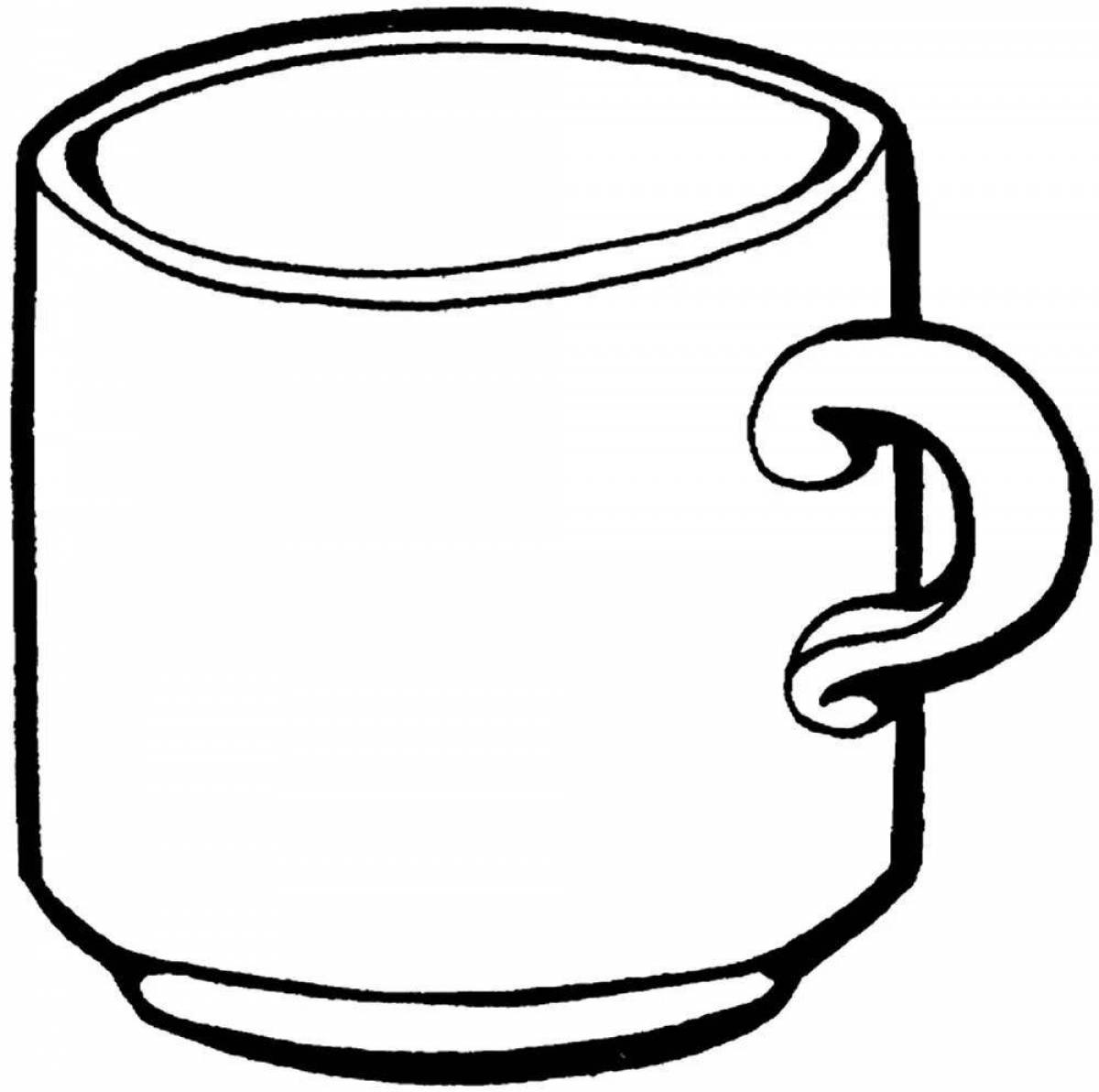 Coloring page elegant mugs and cups