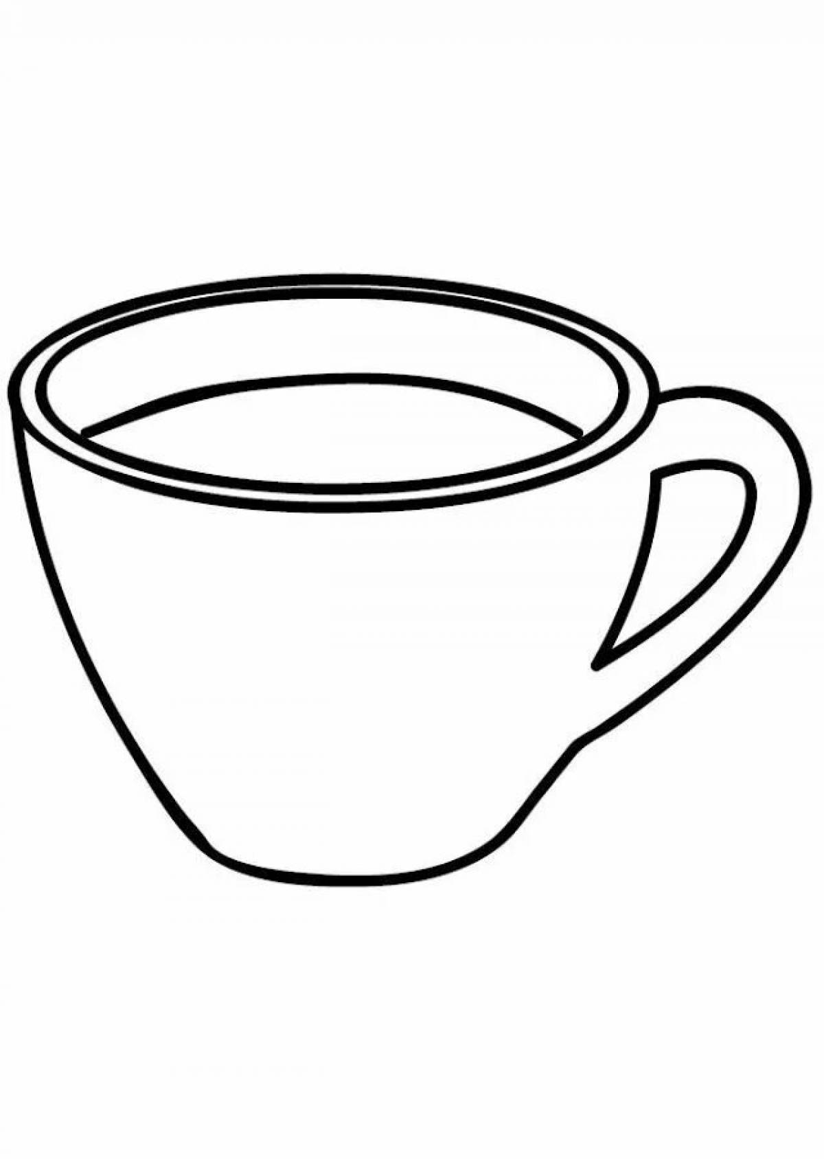 Coloring page stylish mugs and cups