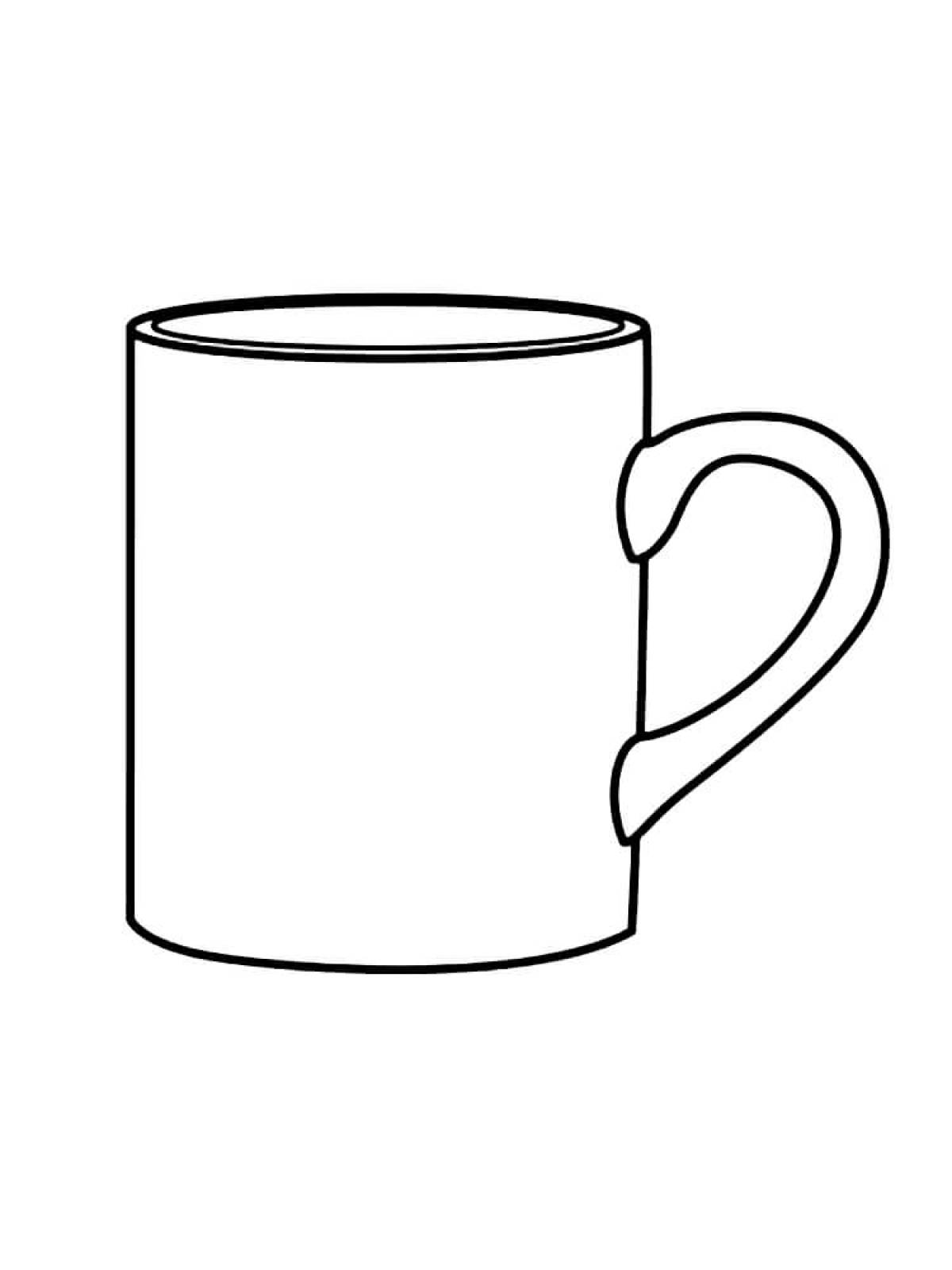 Intricate mugs and cups coloring book